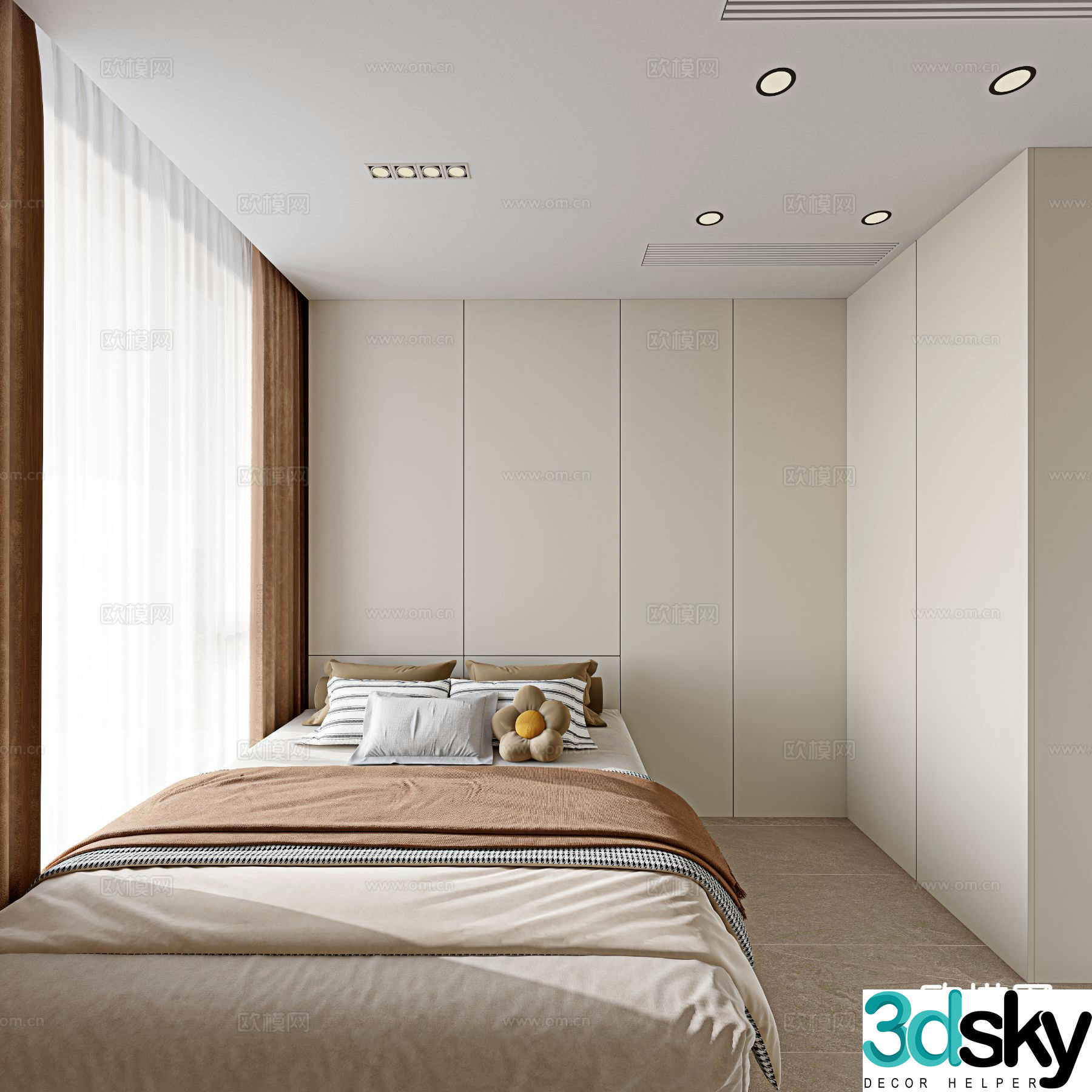 Modern bedroom second bedroom 3d model