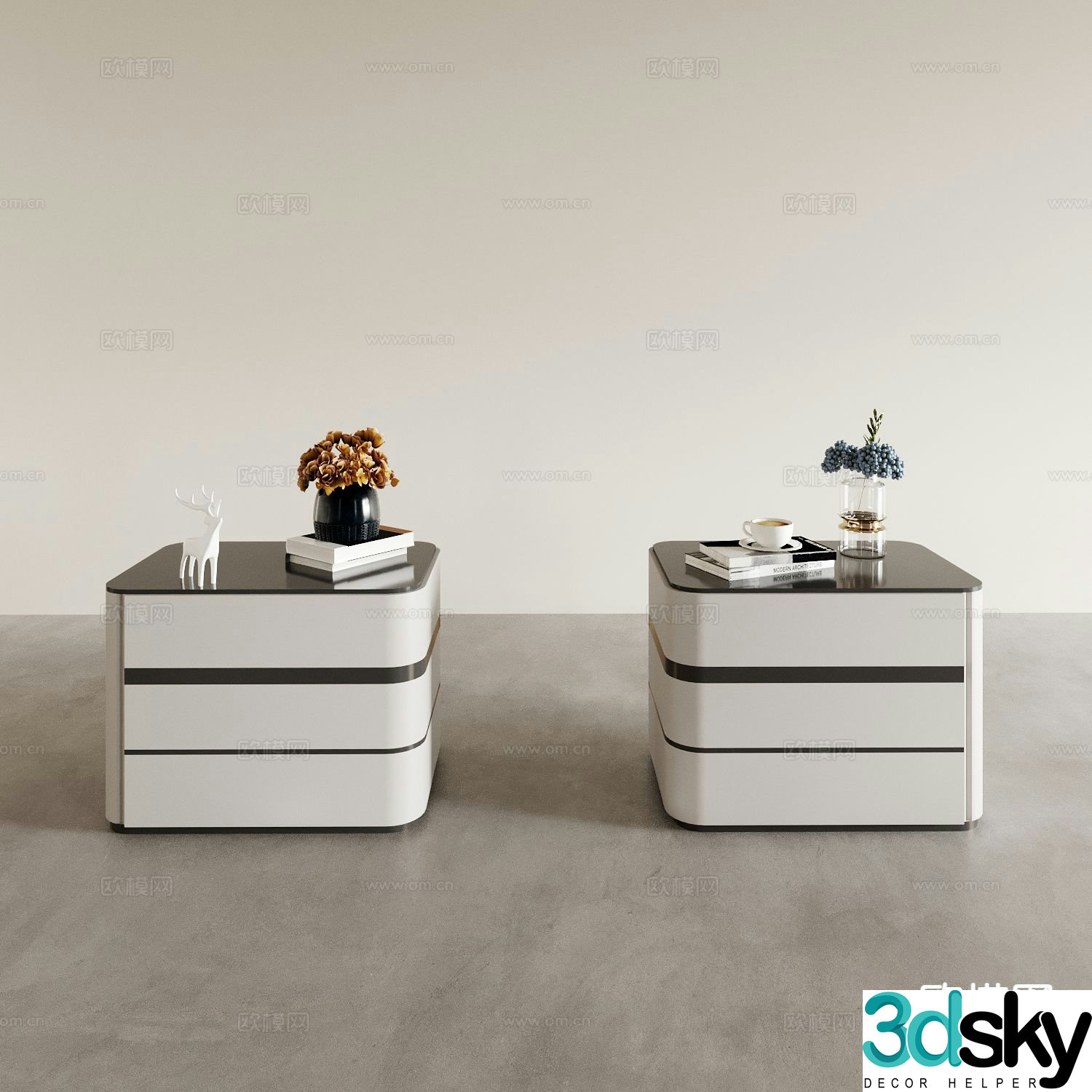 Modern bedside table 3d model