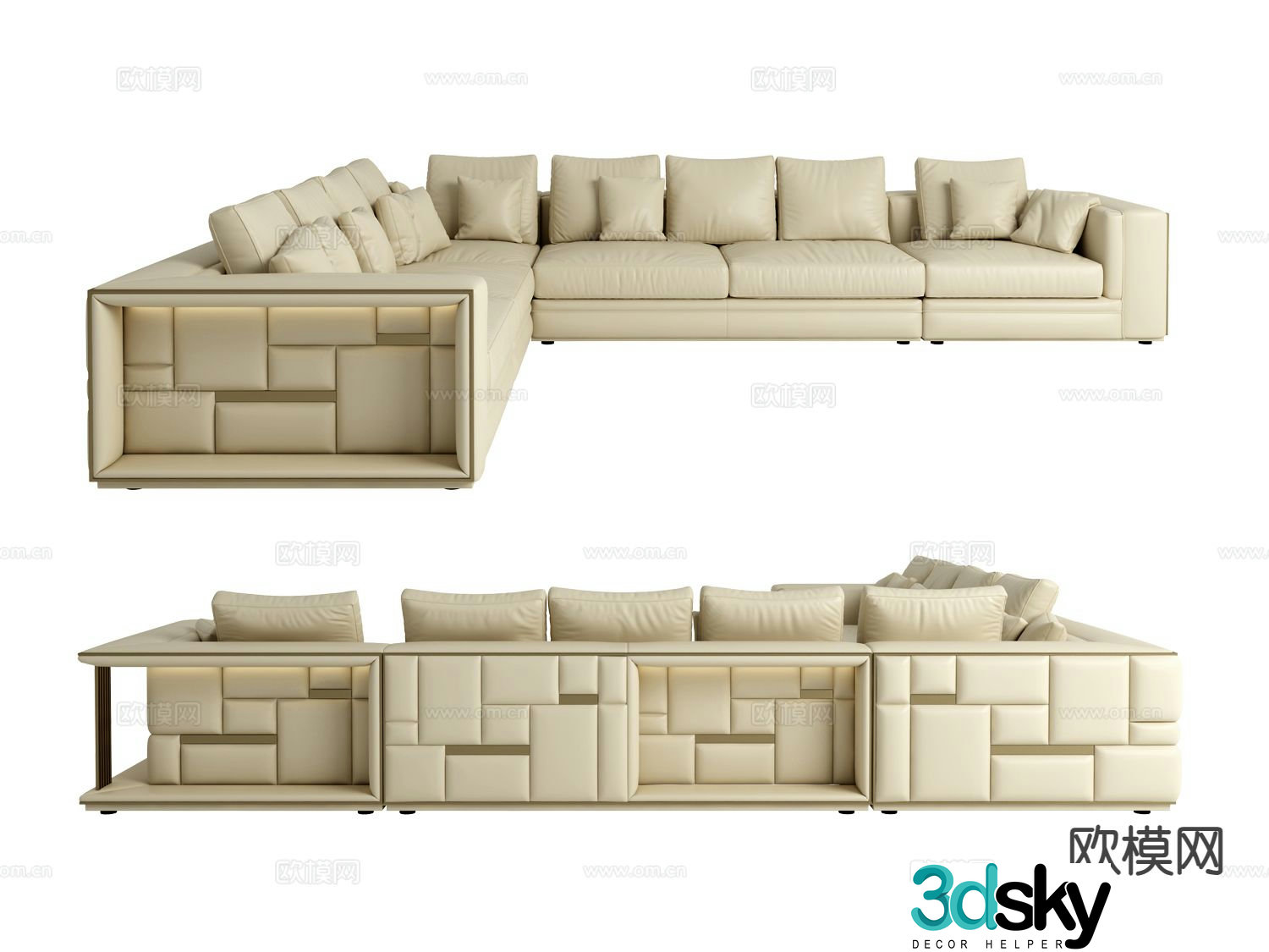 visionnaire Italian light luxury corner sofa multi-person sofa 3D model