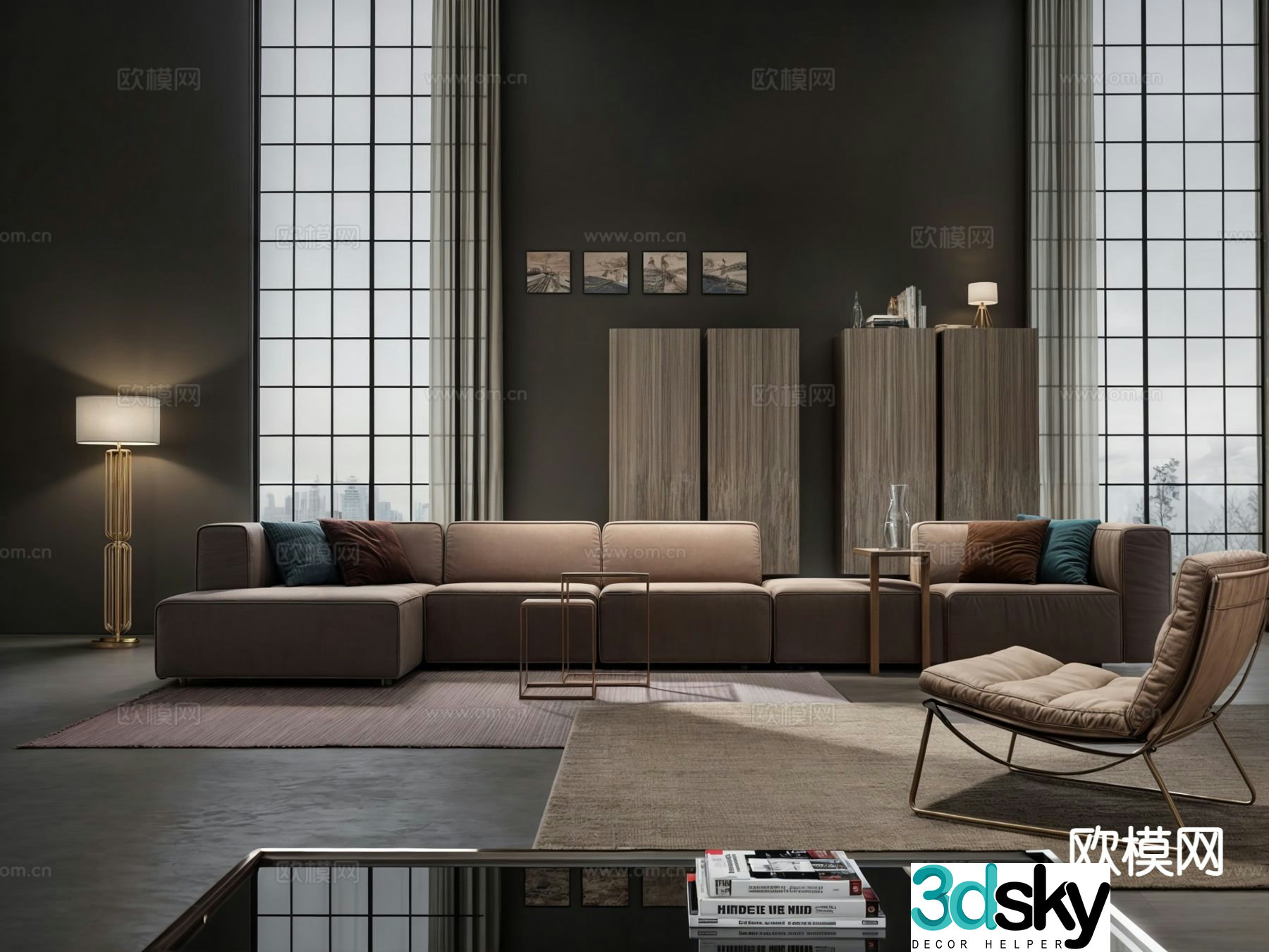Italian sectional sofa 3d model
