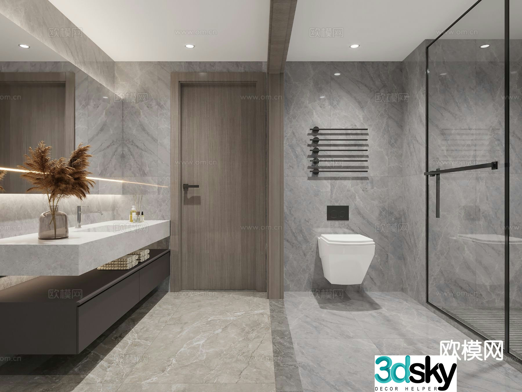 Modern bathroom bathroom toilet 3d model