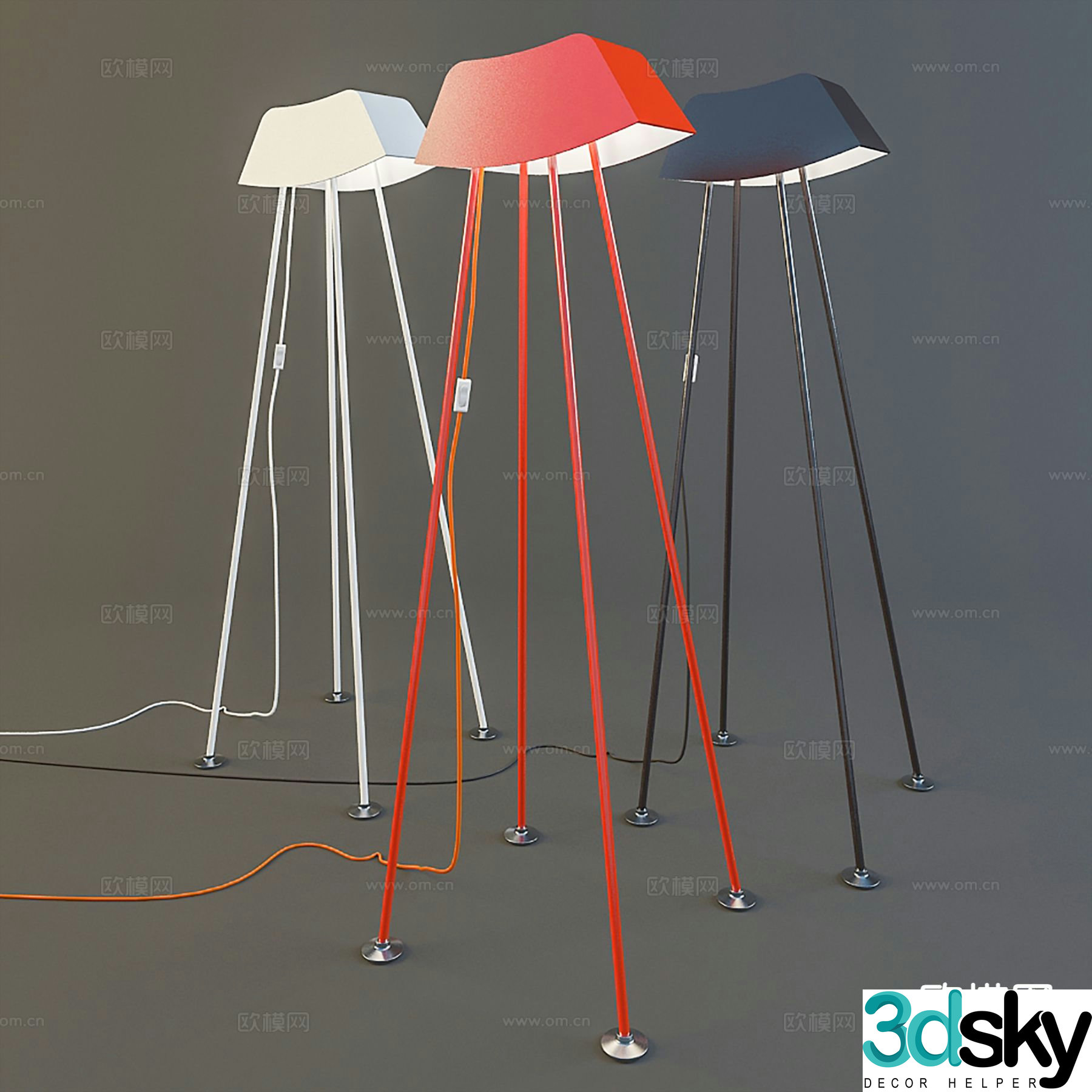 Modern floor lamp 3d model