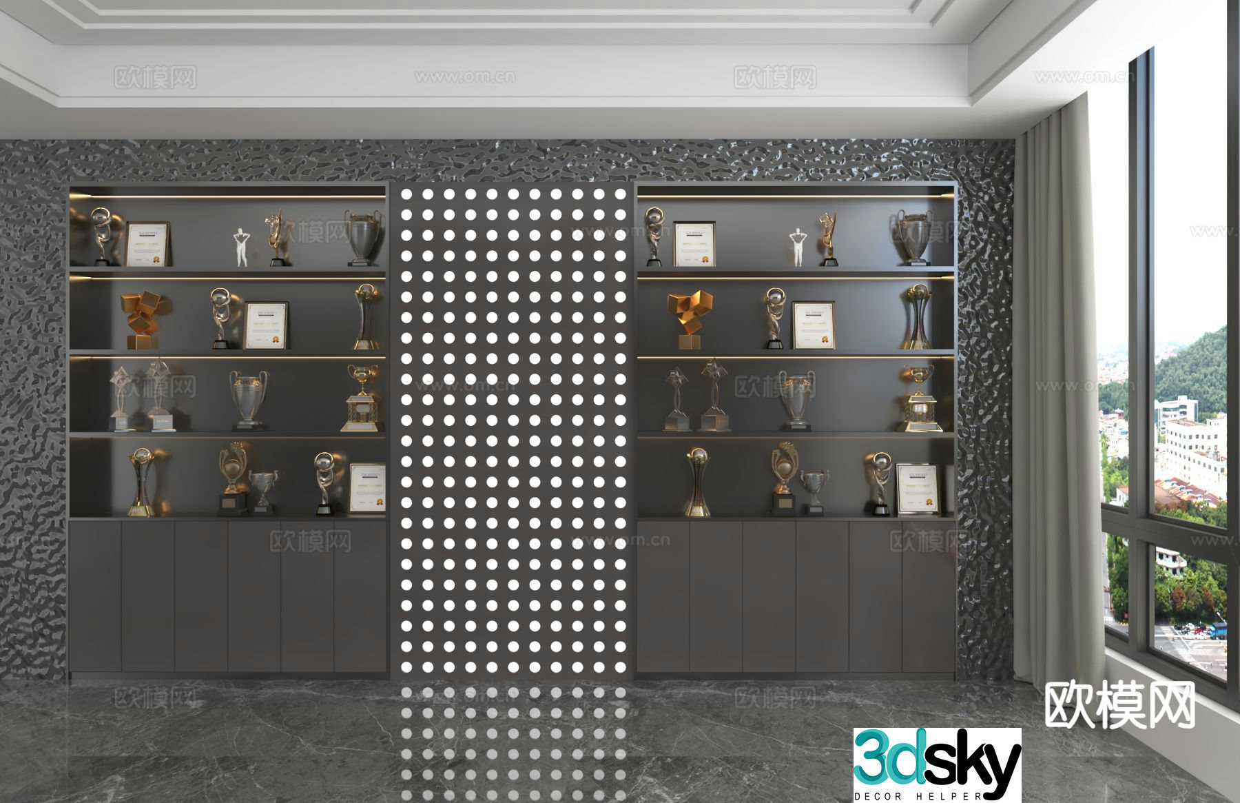 Modern honor cabinet decorative cabinet display cabinet 3d model