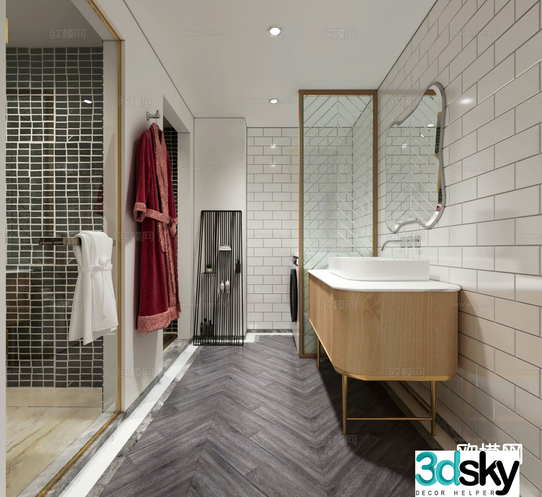 Light luxury bathroom bathroom 3d model