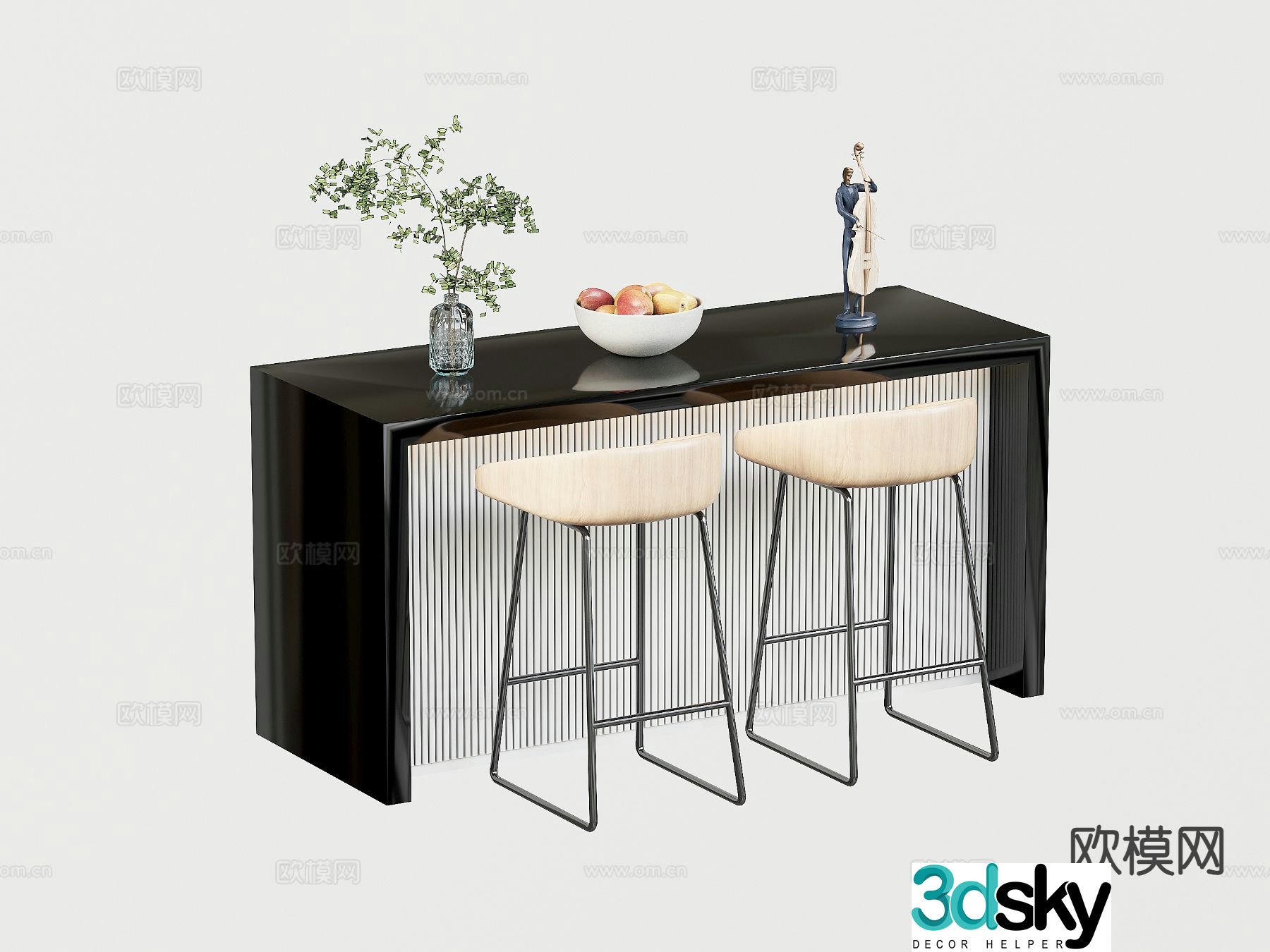 Modern bar bar chair 3d model