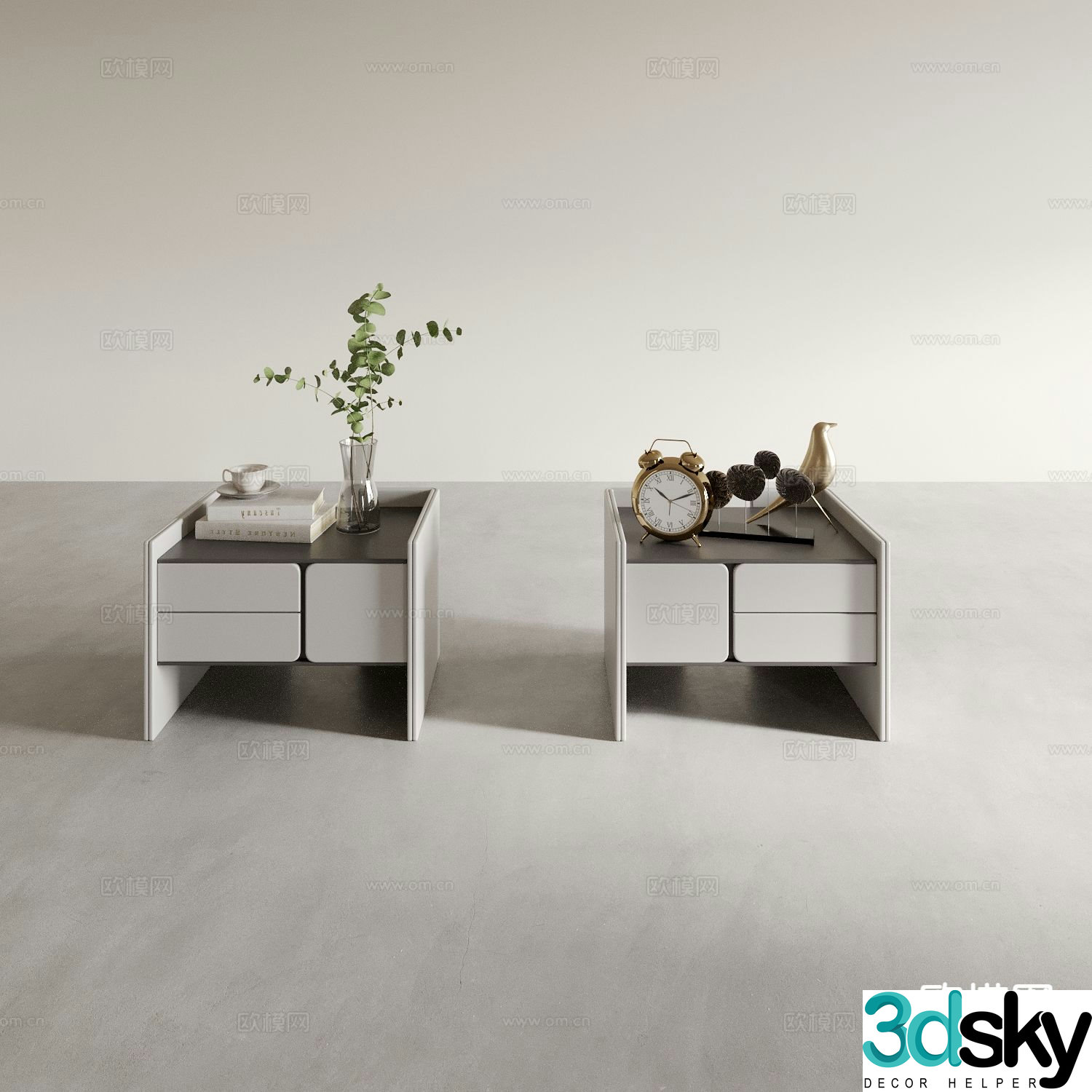 Modern bedside table 3d model