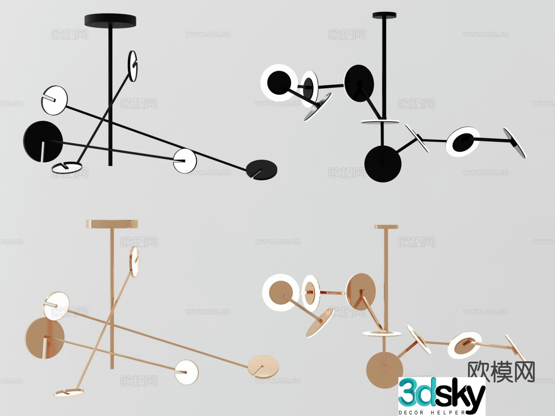 Light luxury chandelier hall chandelier 3d model