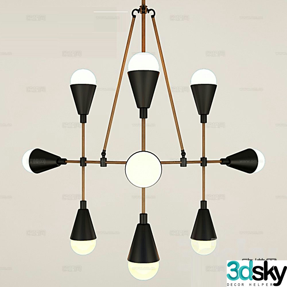 Japanese chandelier art chandelier 3d model
