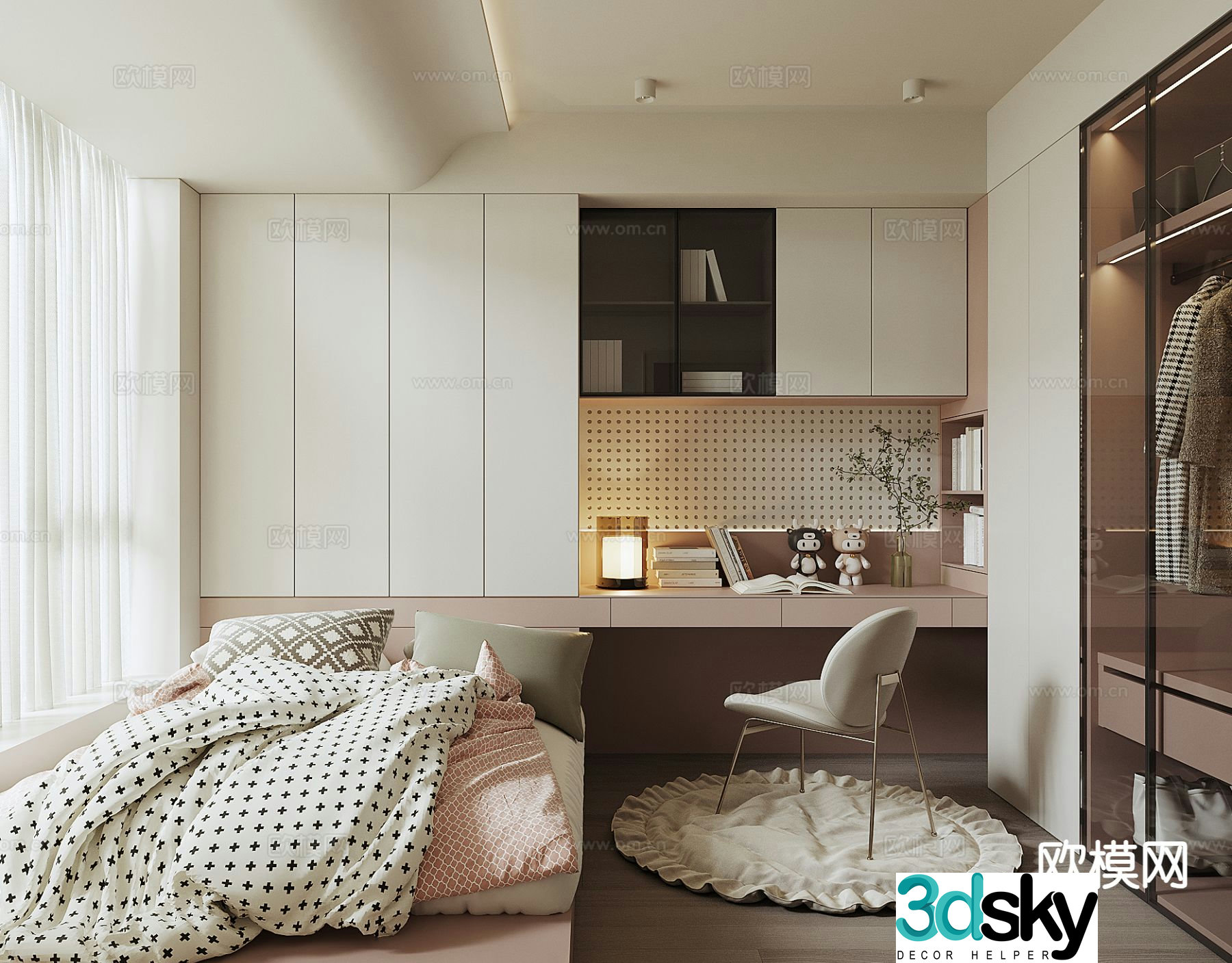 Modern tatami bedroom 3d model