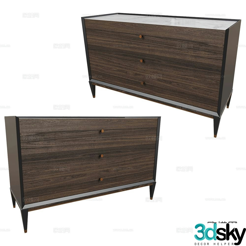CPRN Italian style chest of drawers side cabinet 3d model