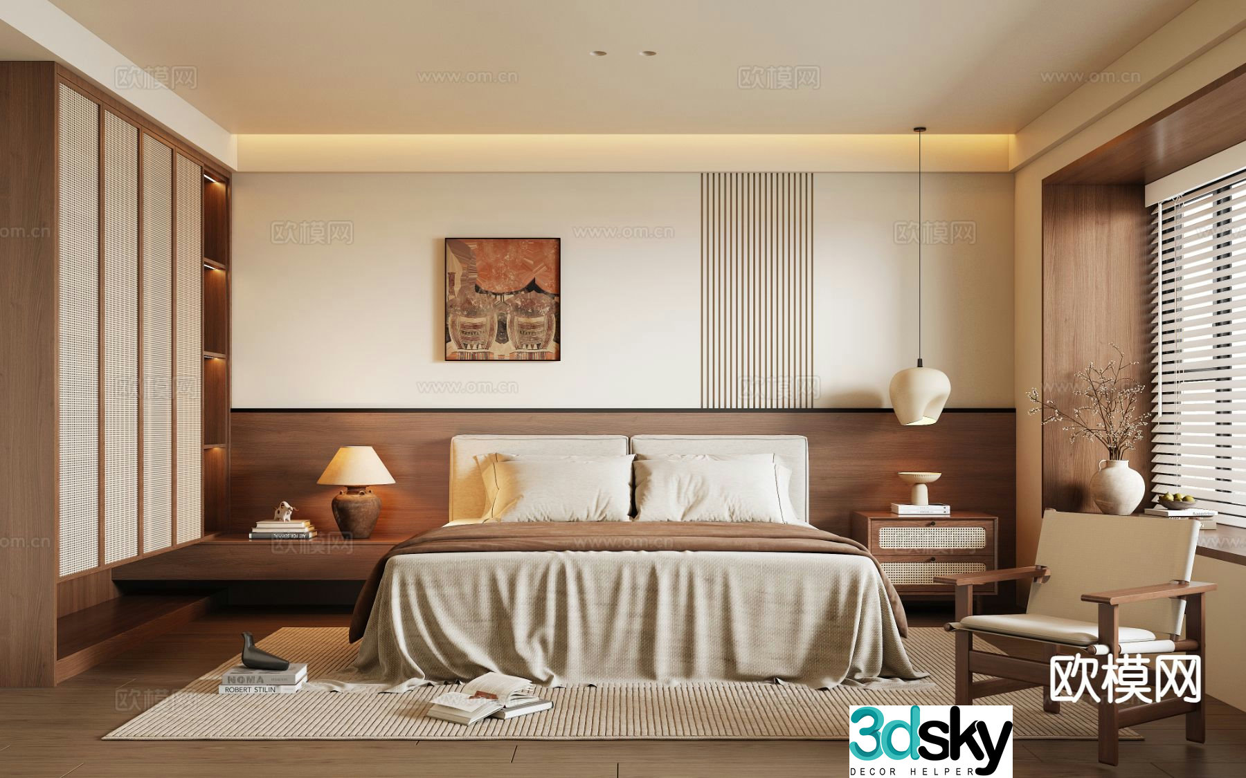 Wabi Sabi bedroom master bedroom 3d model