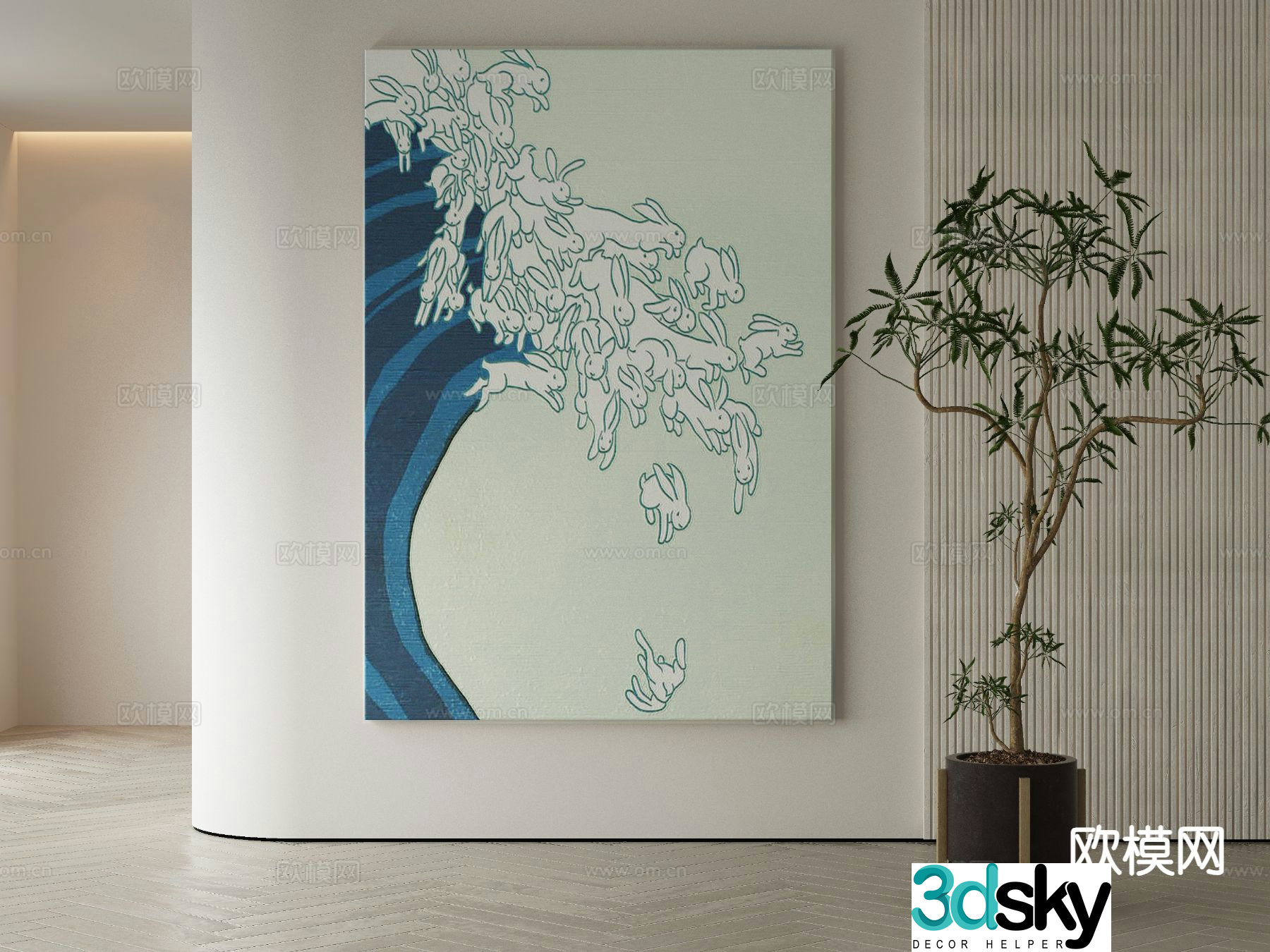 Modern decorative painting 3d model