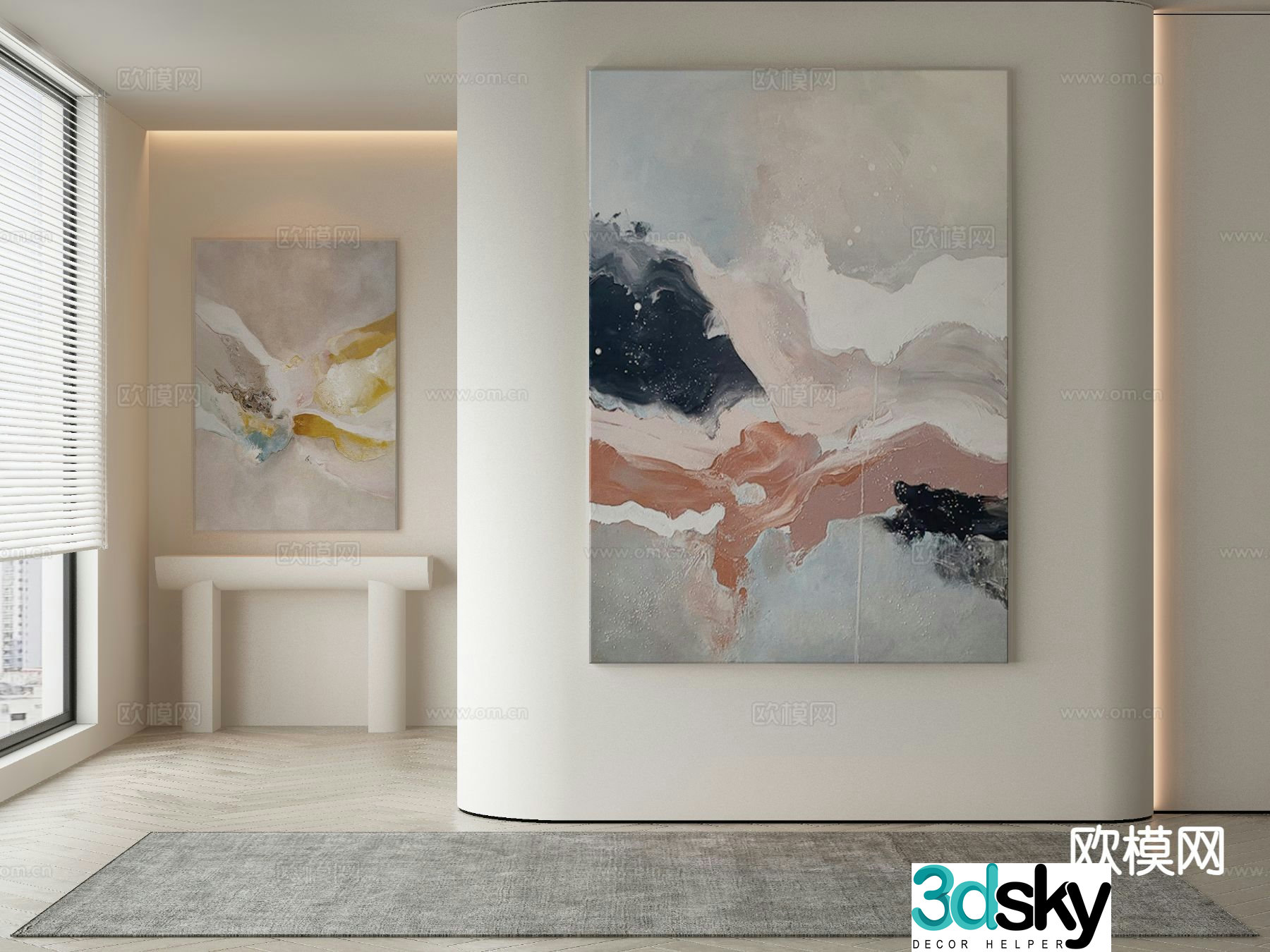 Modern art painting decorative painting 3d model