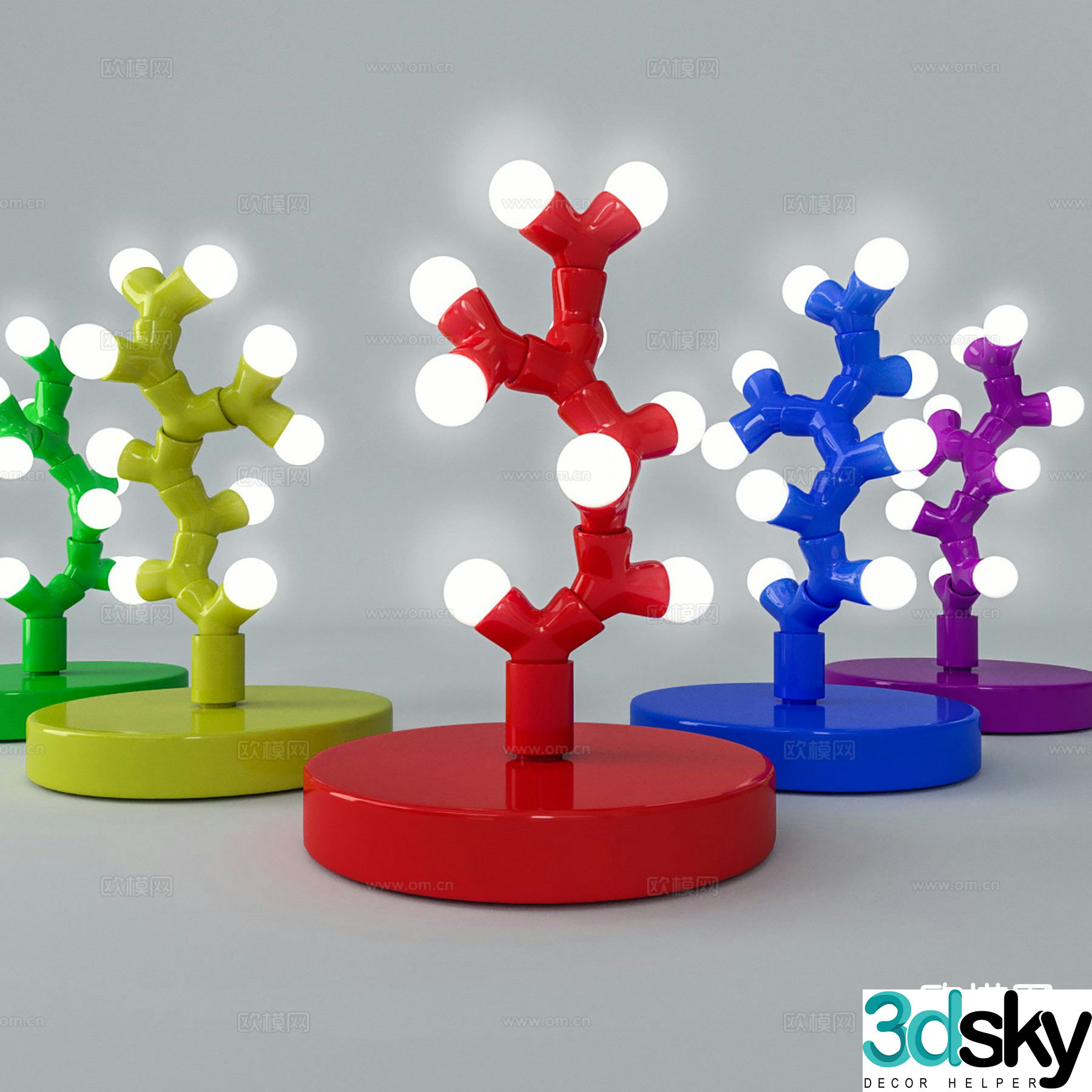 Modern children’s room table lamp 3d model
