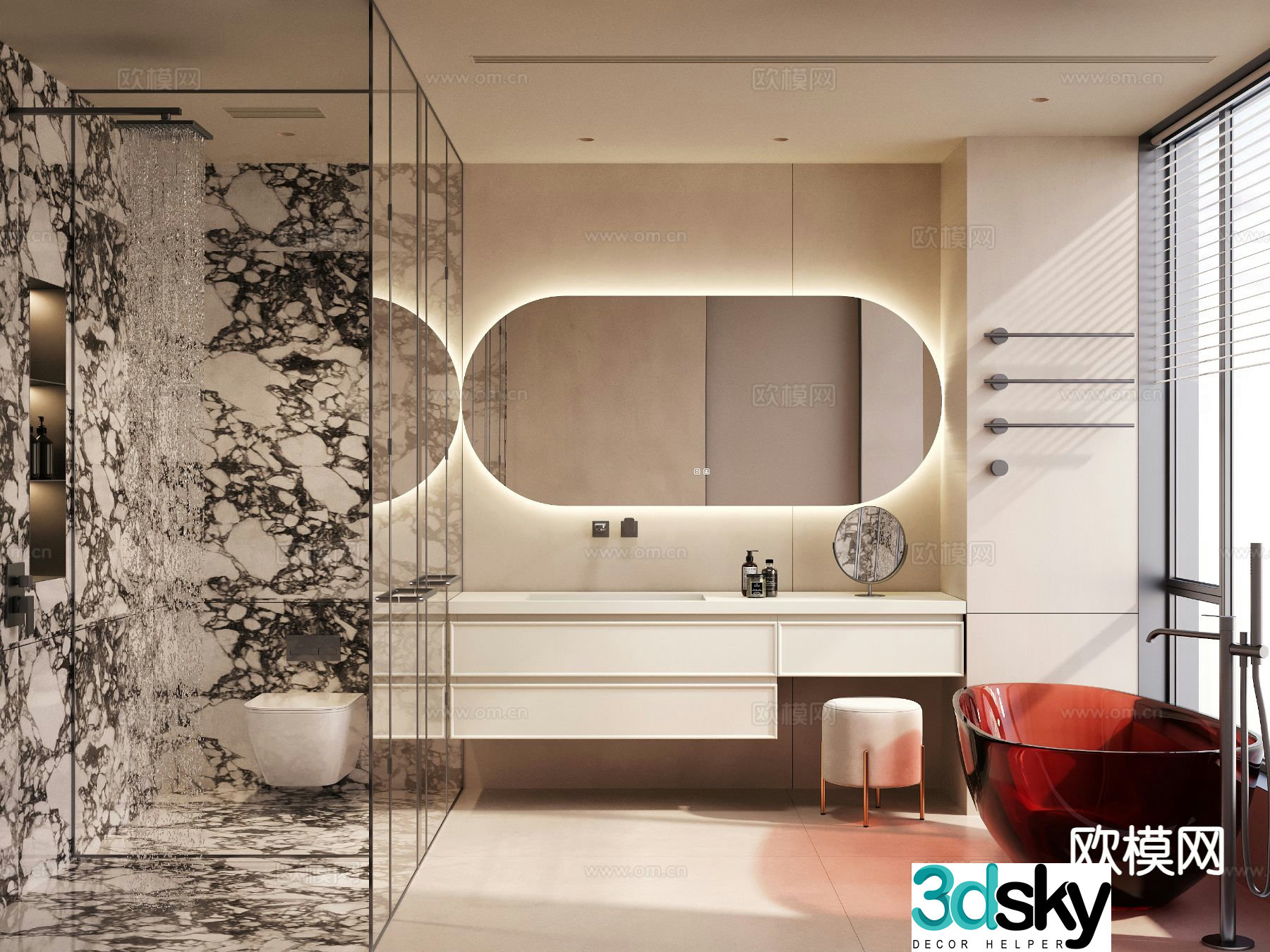 Modern bathroom bathroom toilet 3d model