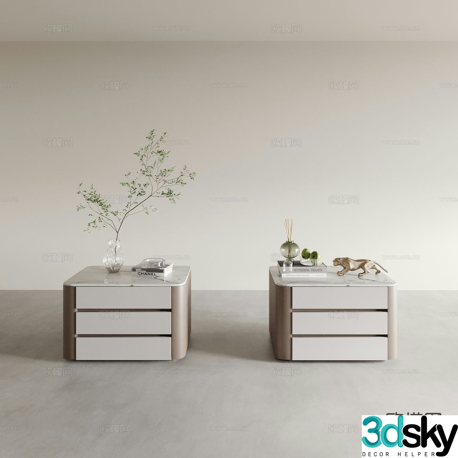 Modern bedside table 3d model