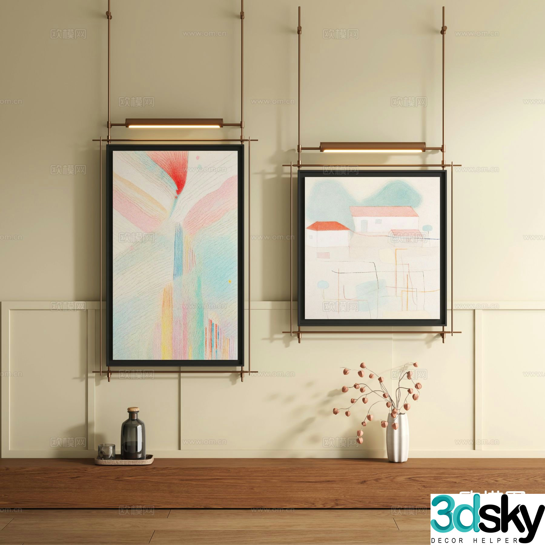 Decorative painting art painting hanging painting 3d model