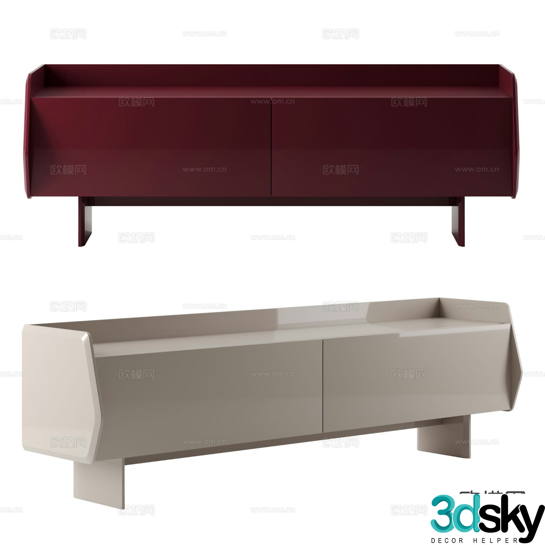 Gallotti Italian TV cabinet 3d model