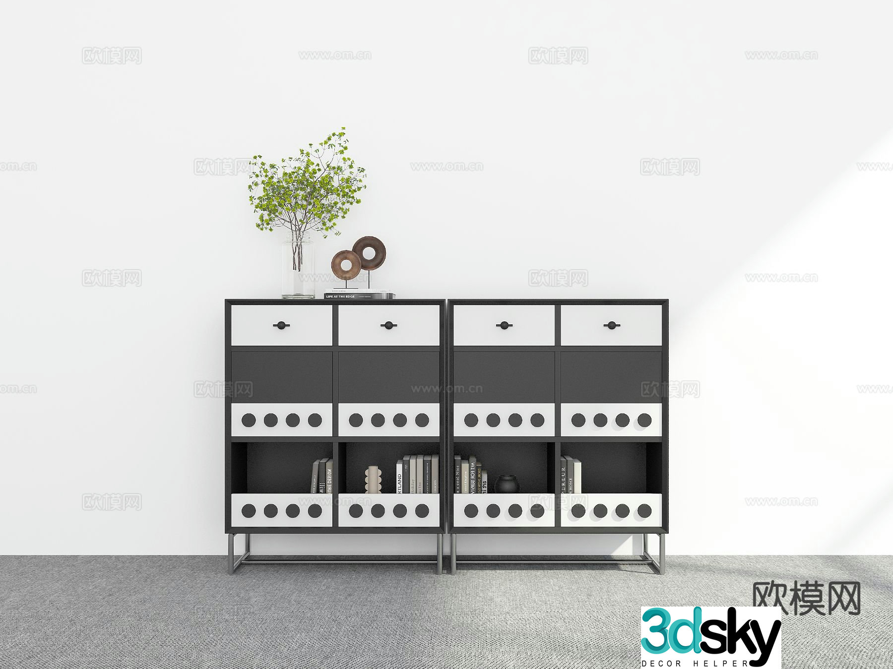 Modern side cabinet entrance cabinet 3d model