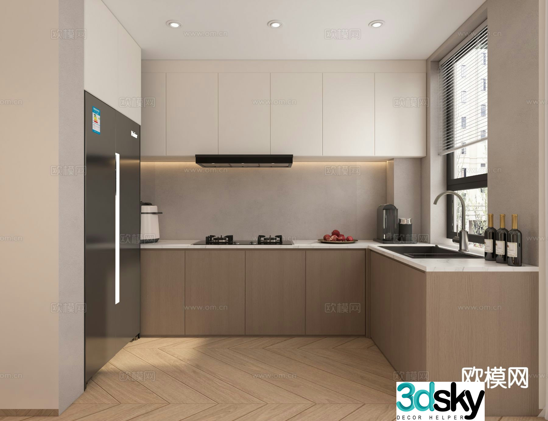 modern kitchen cabinet 3d model