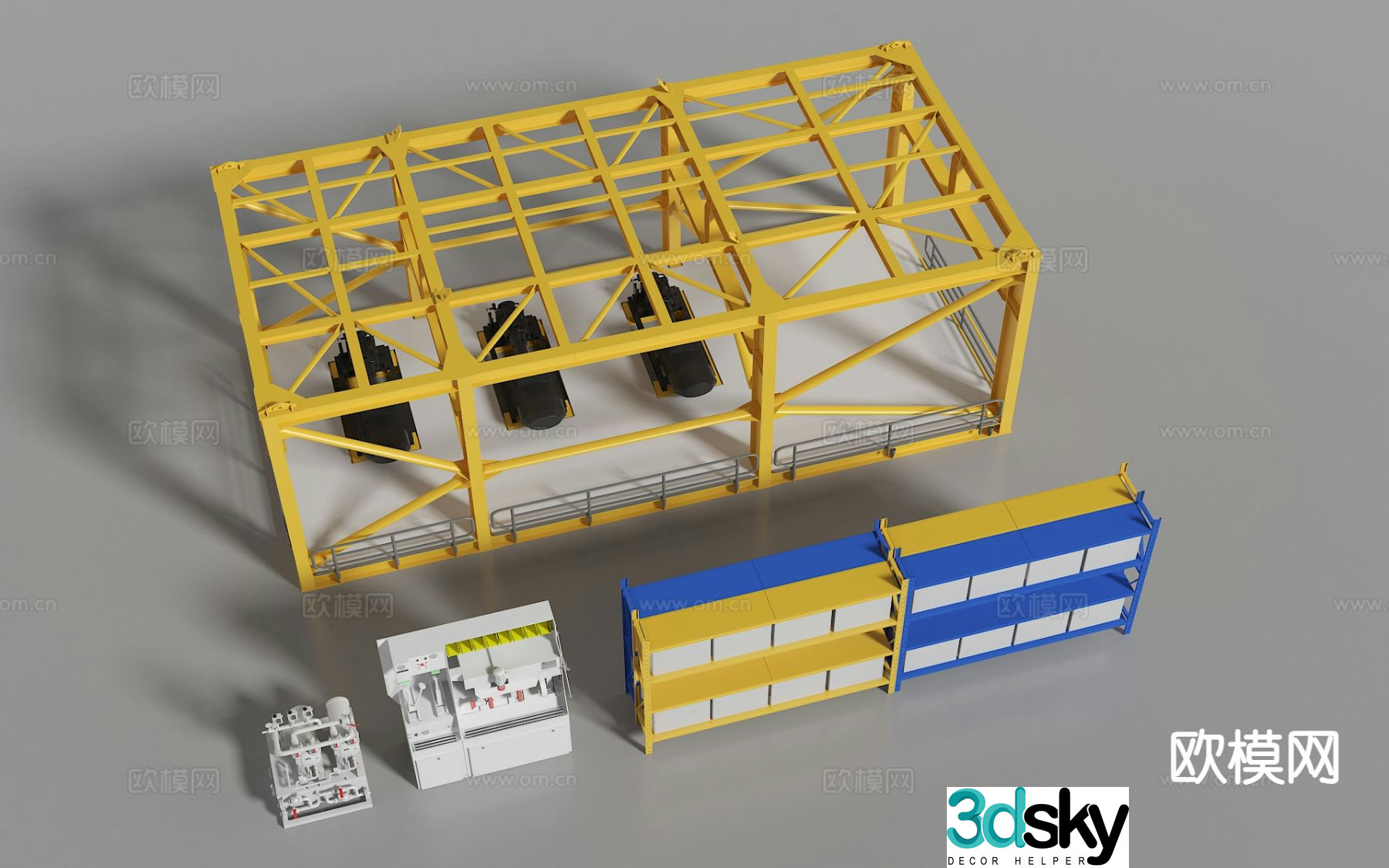 Modern industrial equipment factory equipment 3d model