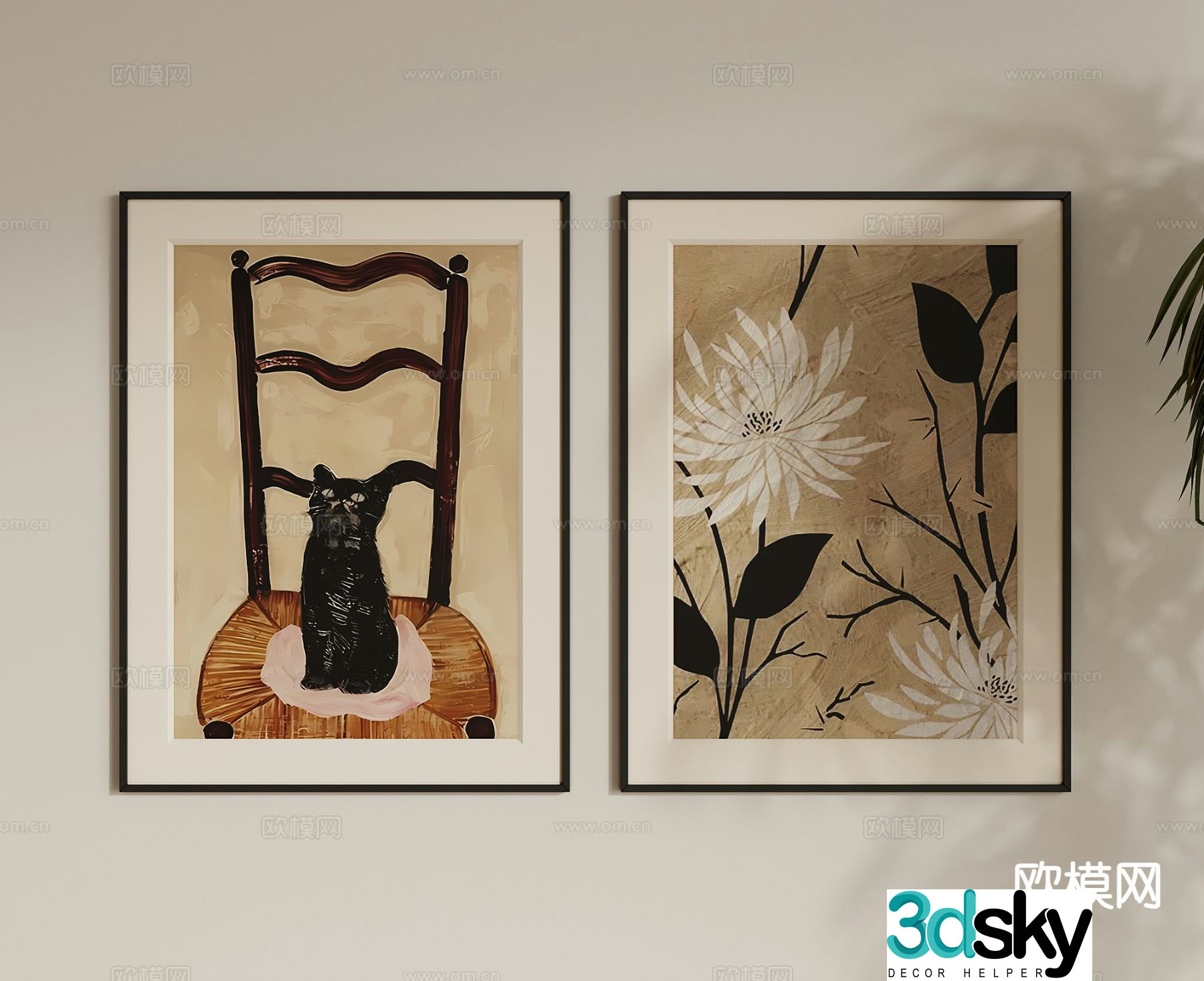 Medieval style decorative painting art painting hanging painting 3D model
