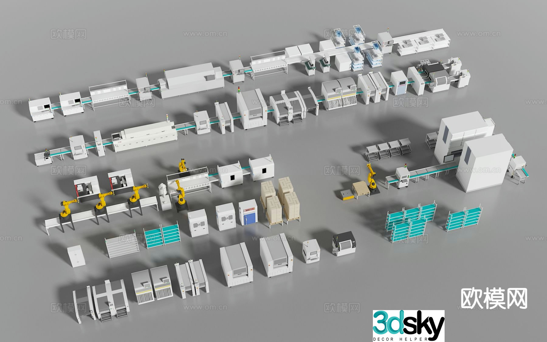 Modern industrial equipment factory equipment 3d model