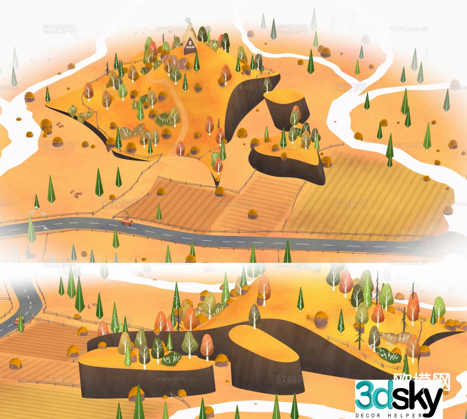 peaks mountains mountains 3d model