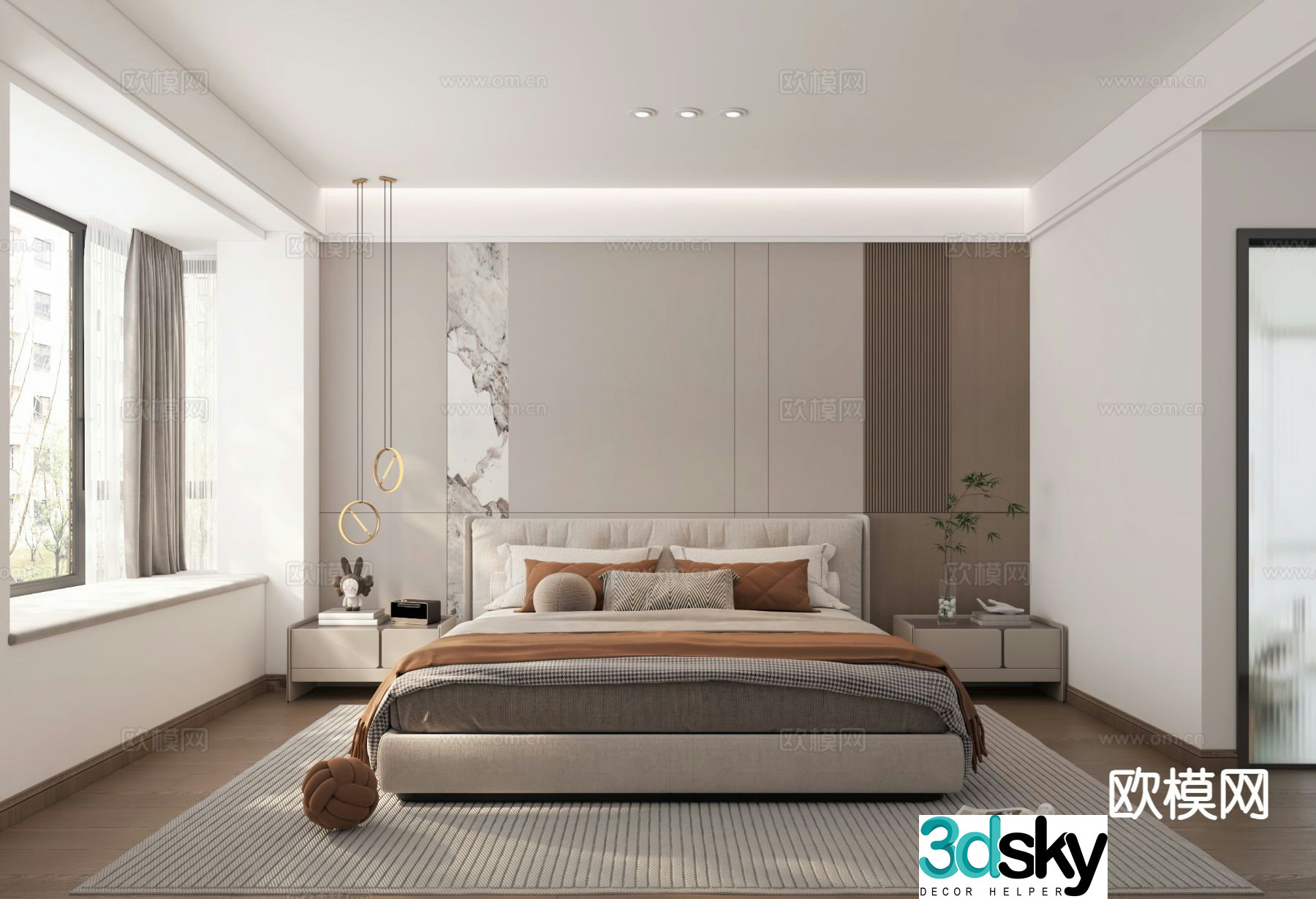 Modern bedroom master bedroom 3d model