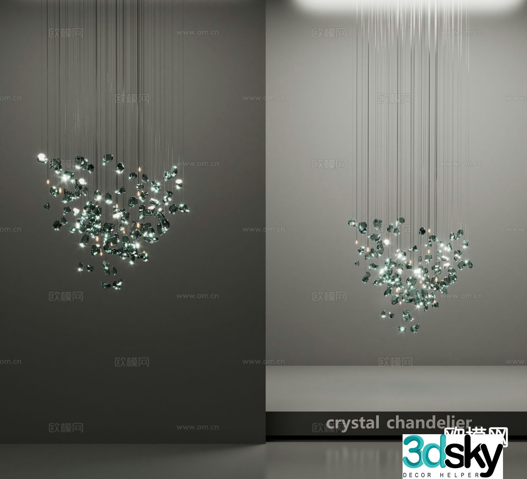 TECTA light luxury crystal lamp art lamp 3d model
