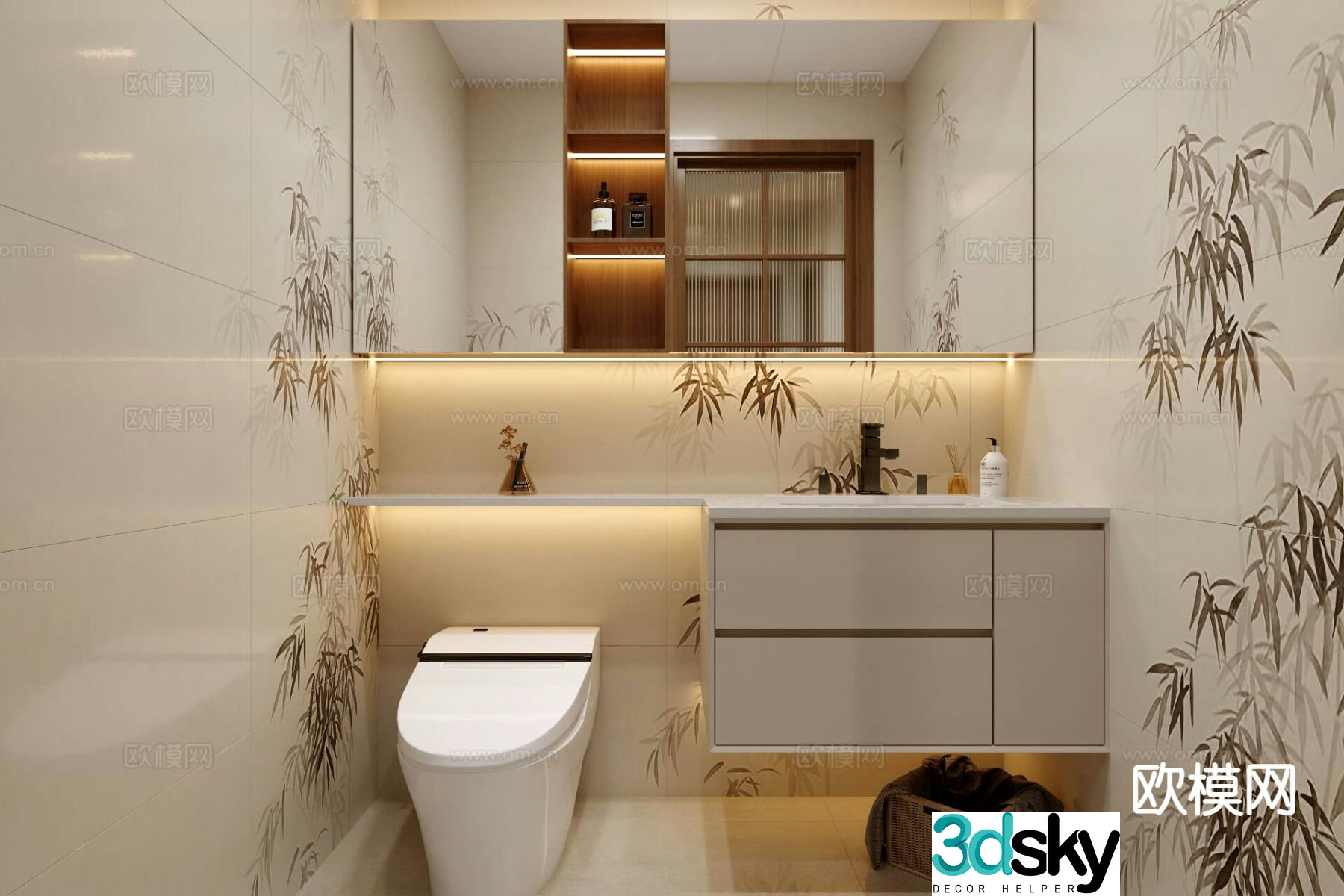 Chinese Song style bathroom public bathroom 3D model