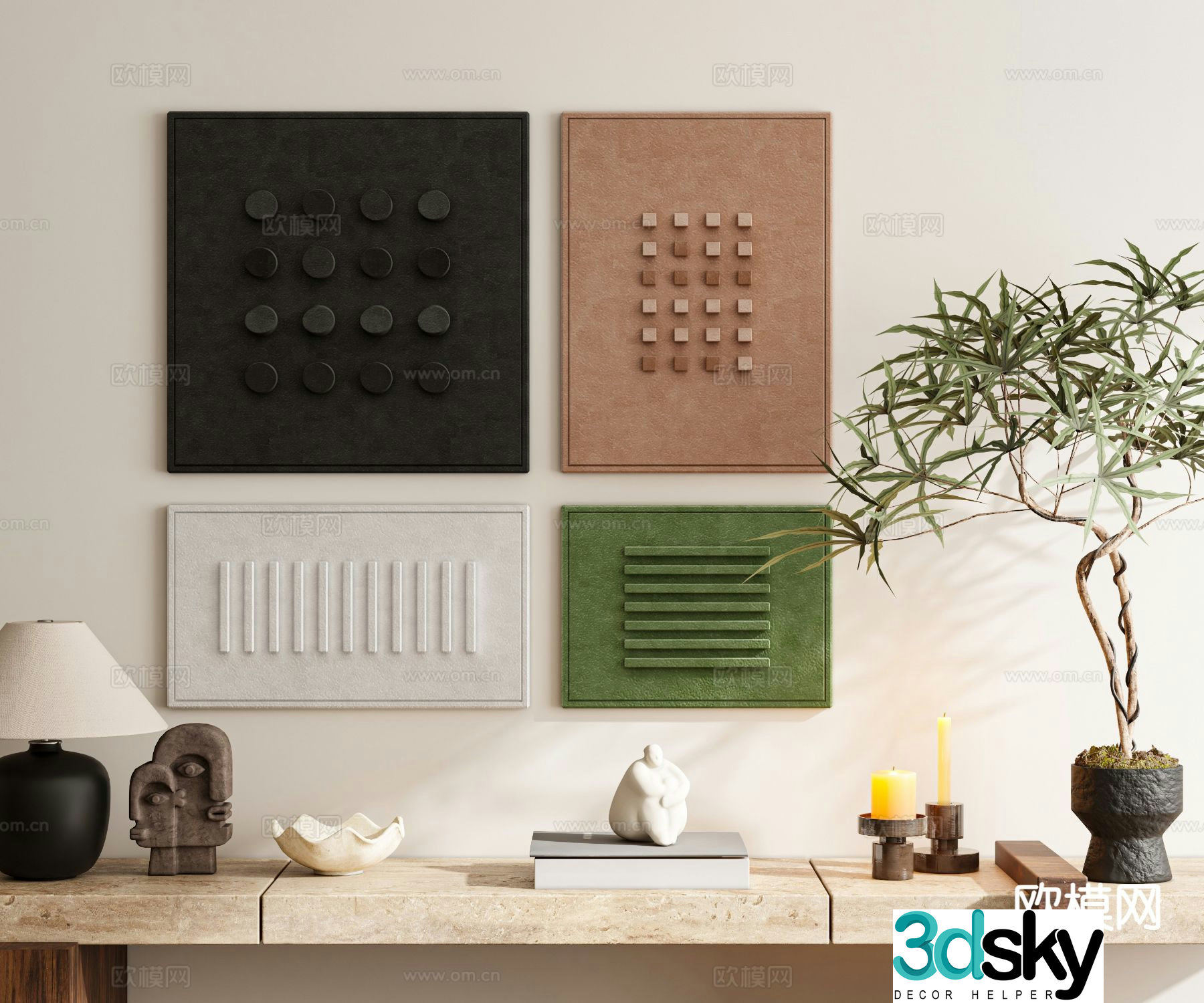 Medieval style hanging painting decorative painting three-dimensional painting 3D model