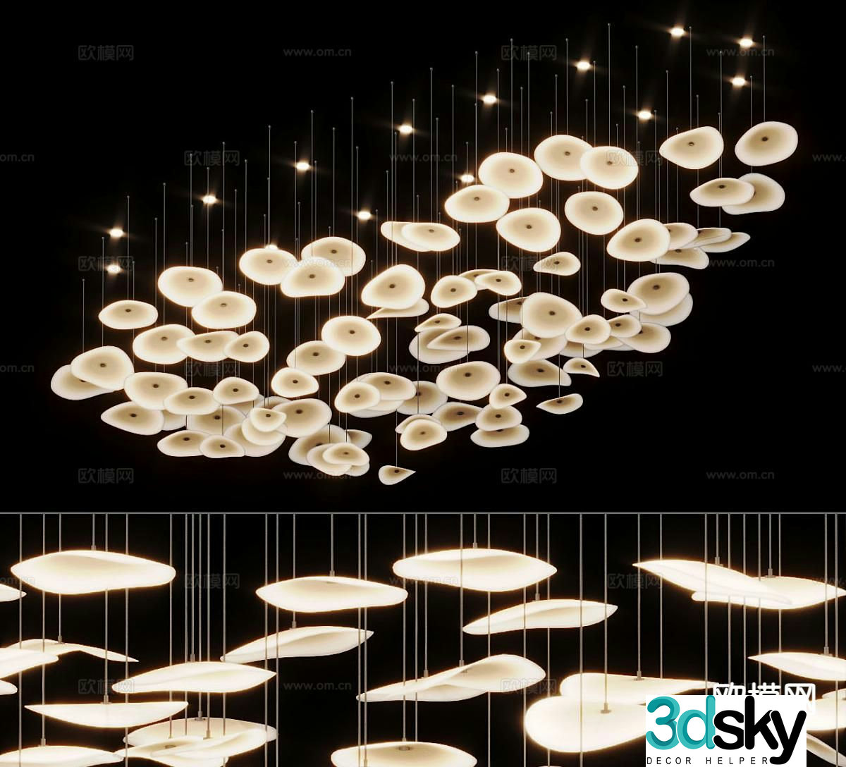 LASVIT glass chandelier sales department chandelier 3d model