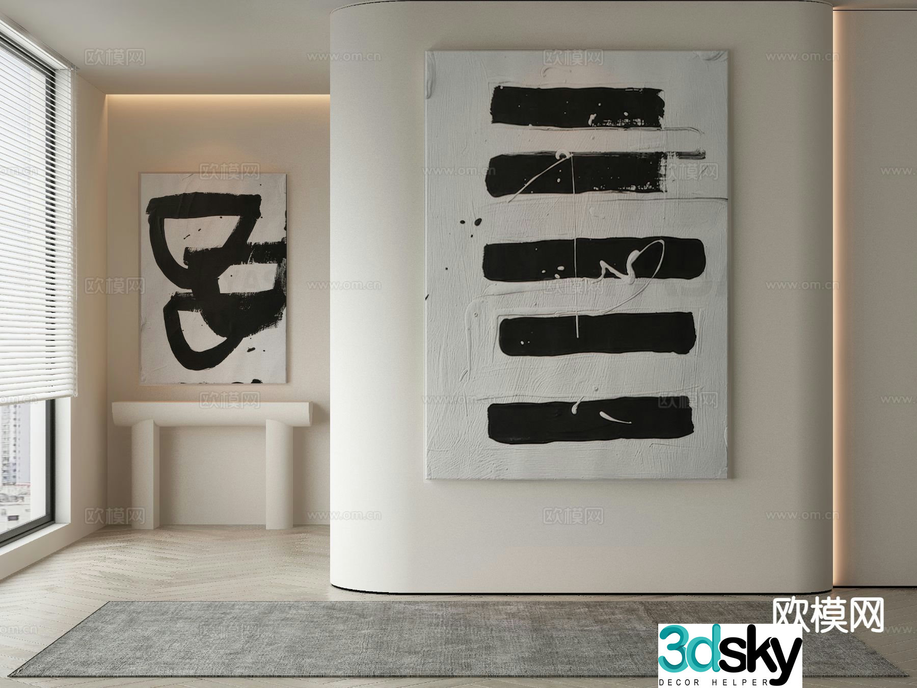 Decorative painting texture painting hanging painting 3d model