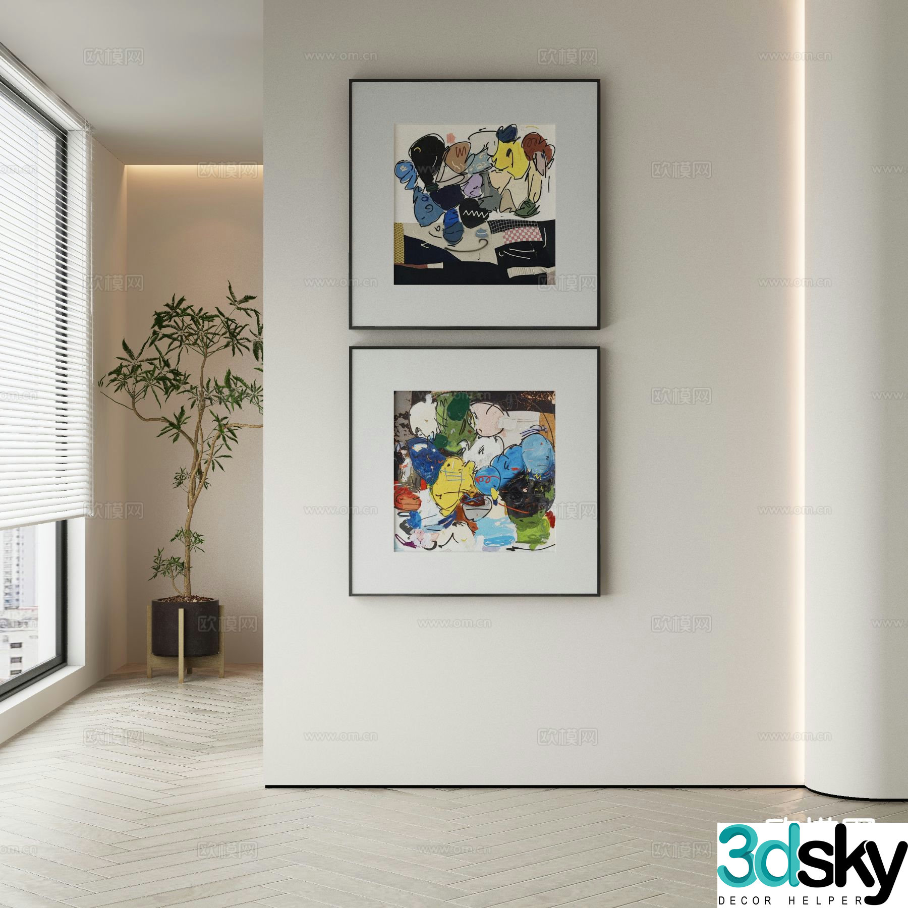 Decorative painting oil painting hanging painting 3d model