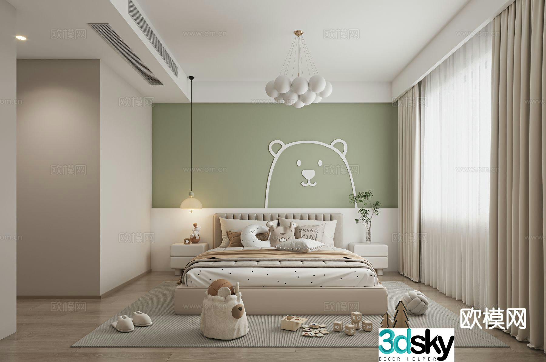 Modern children’s room children’s room 3d model