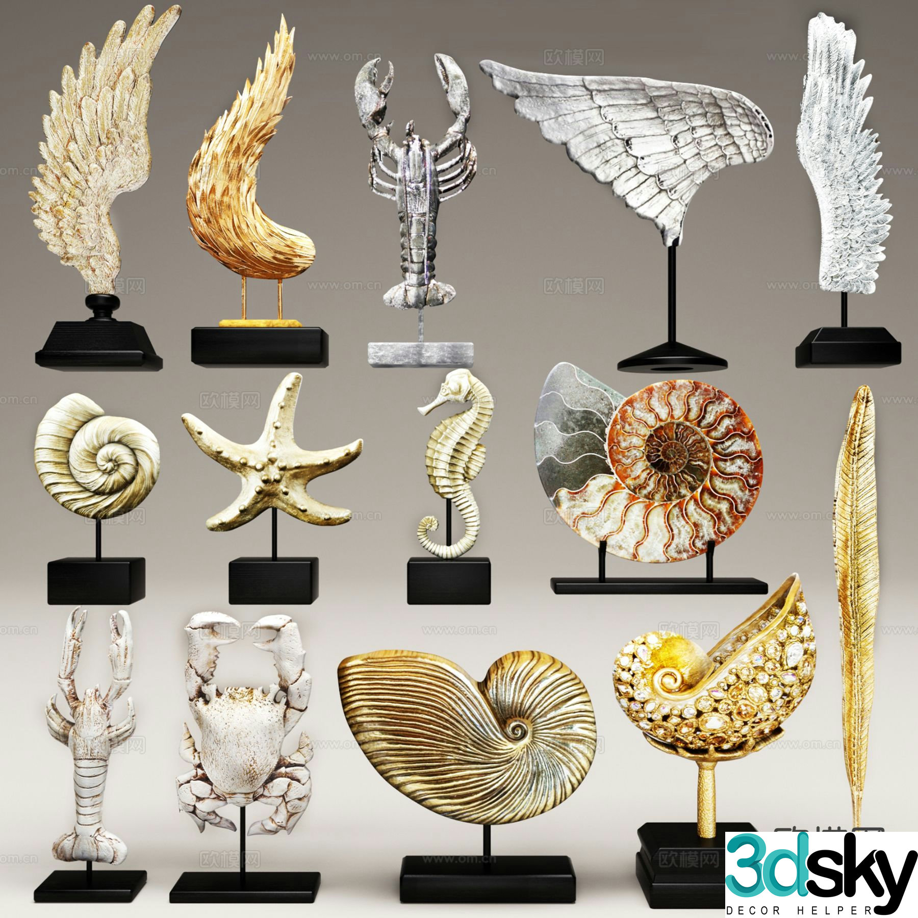 Starfish sculpture art ornament 3d model