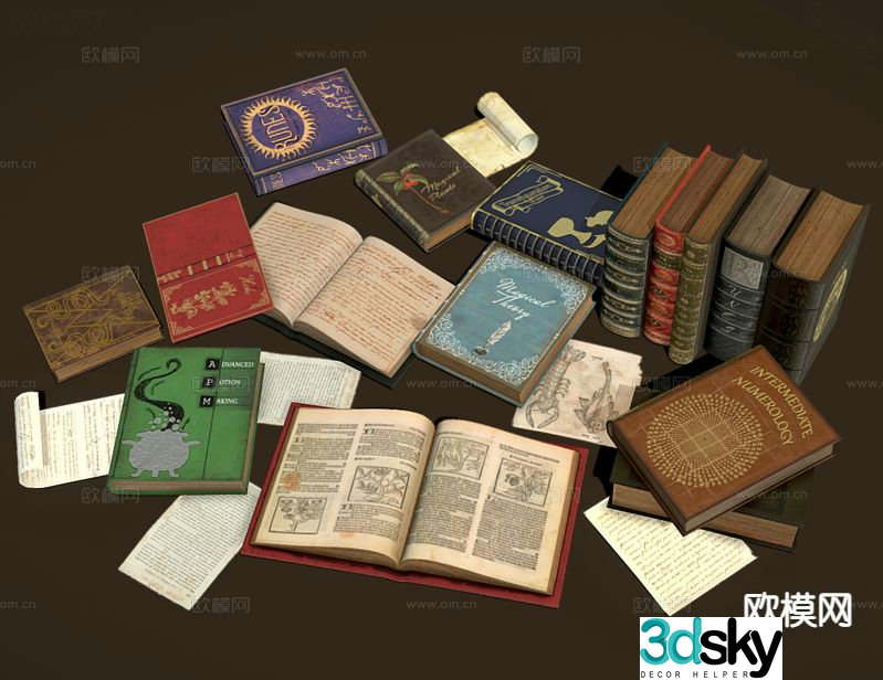 Books book 3d model