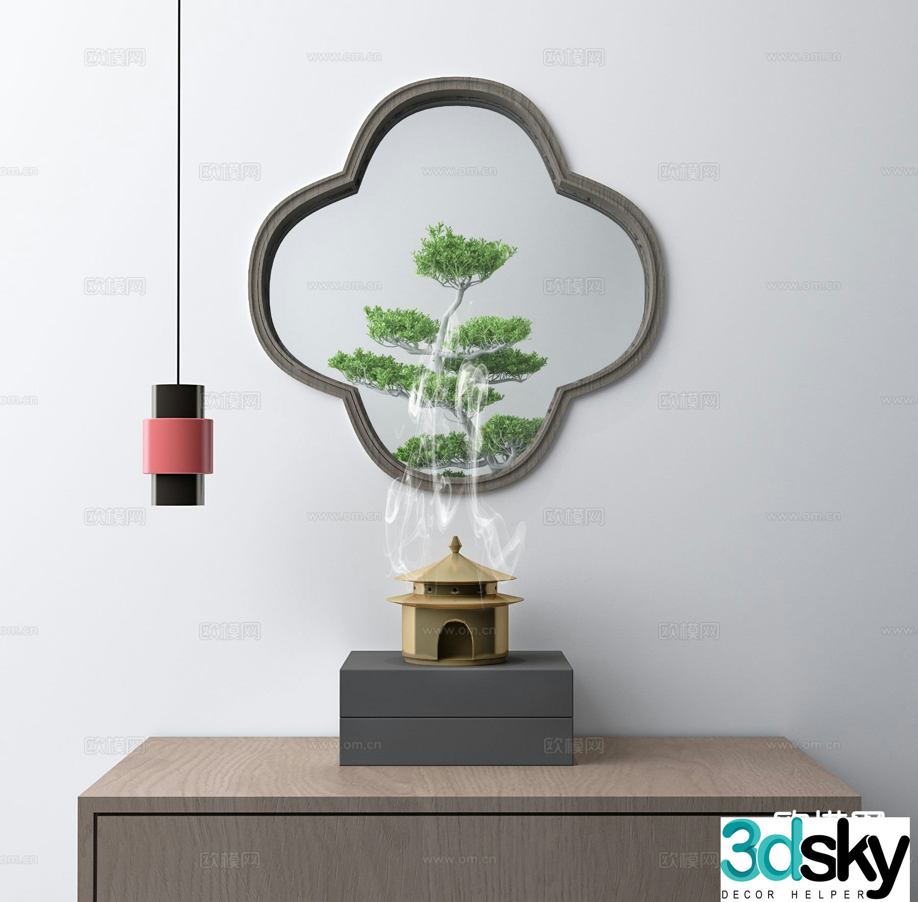 New Chinese style handicrafts incense burner 3D model