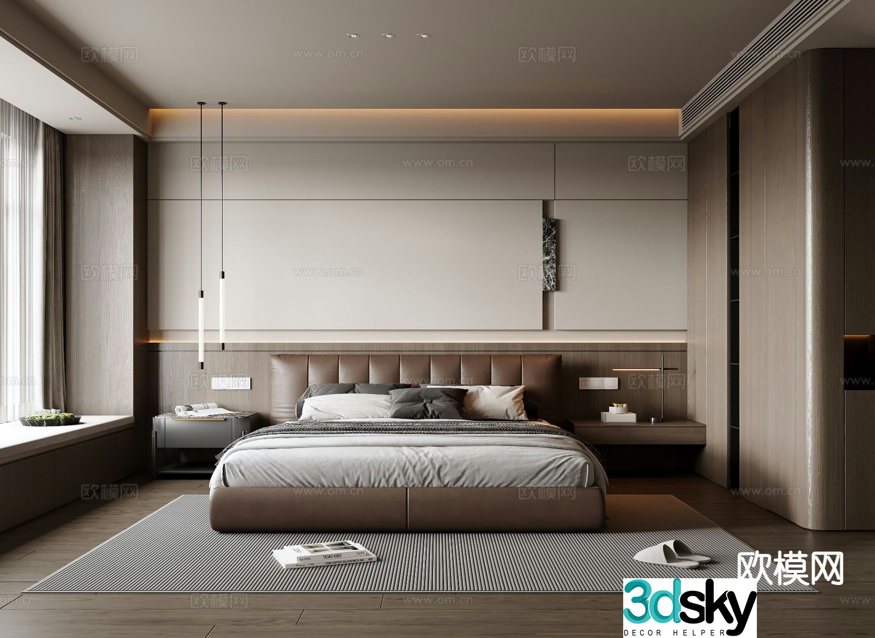 Italian style bedroom master bedroom 3d model