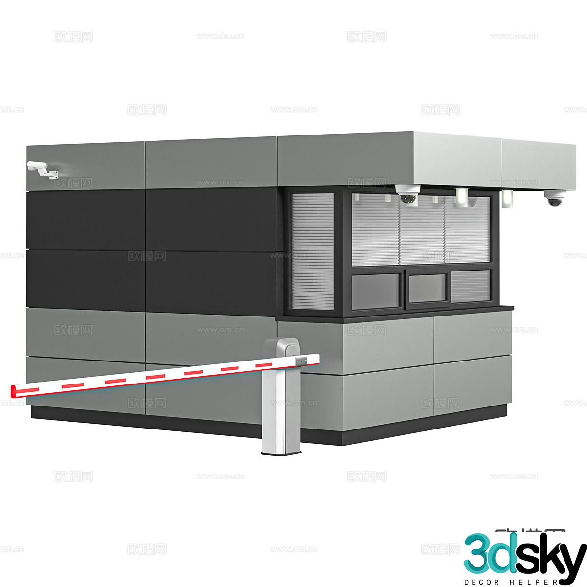 Modern security booth police room 3d model