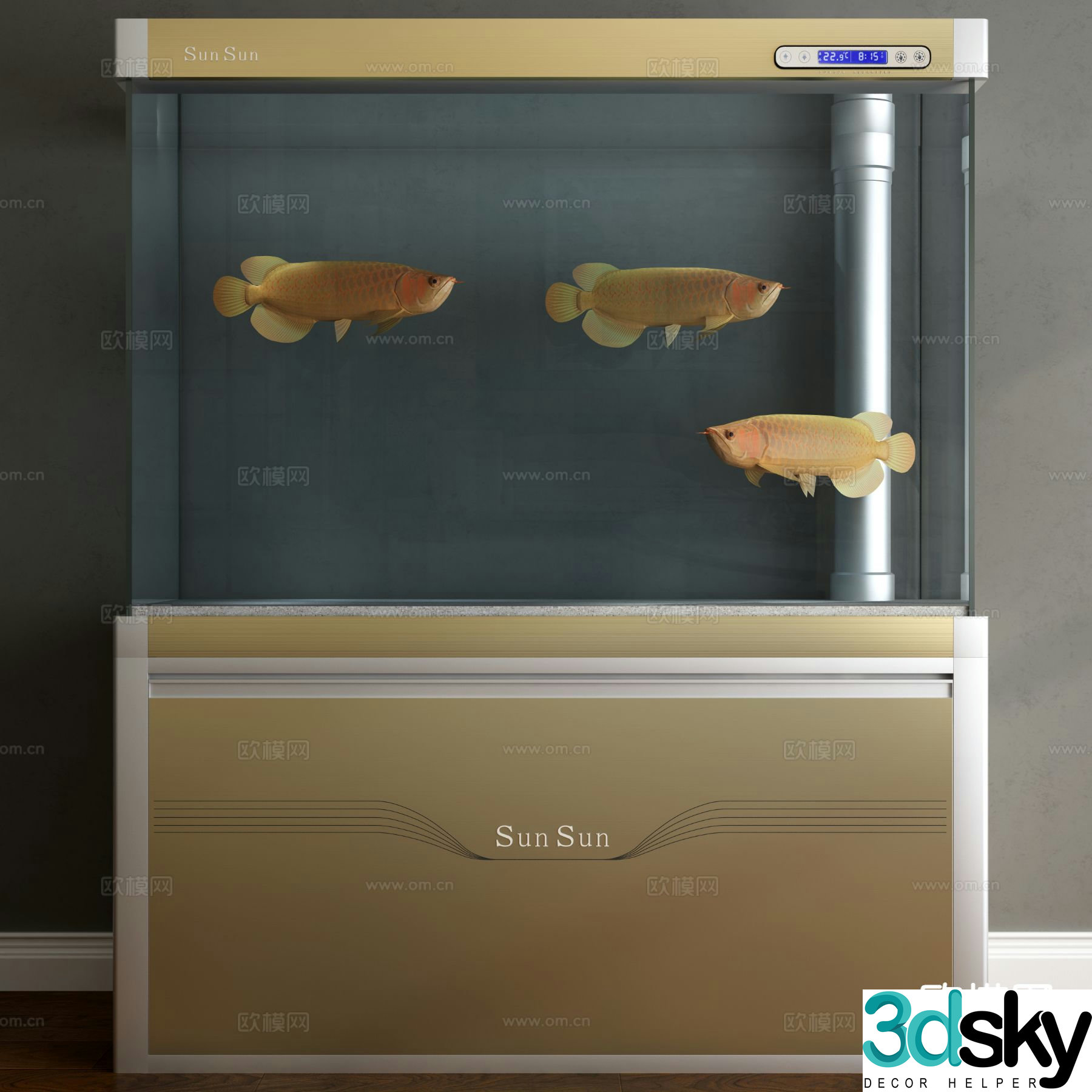 Modern fish tank aquarium 3d model