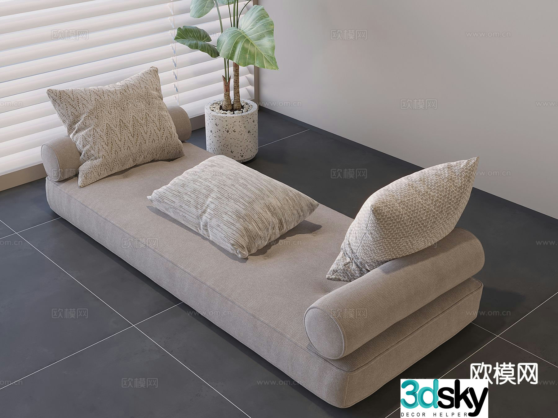 Cushion bay window cushion cushion 3d model