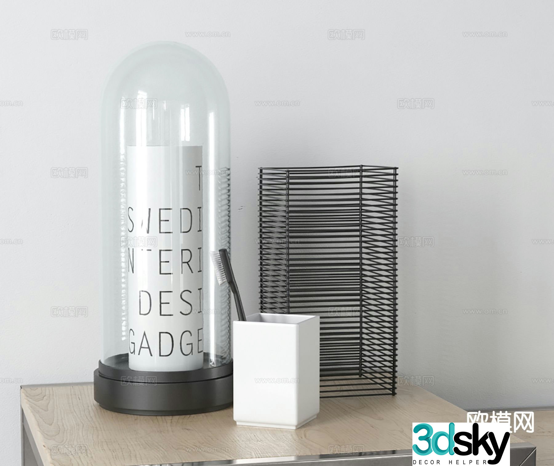 Modern decorations desktop accessories table lamp 3d model