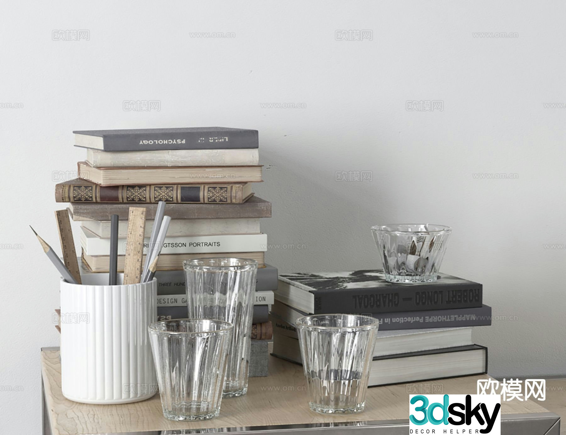 Modern pen holder ornaments book pen holder 3d model