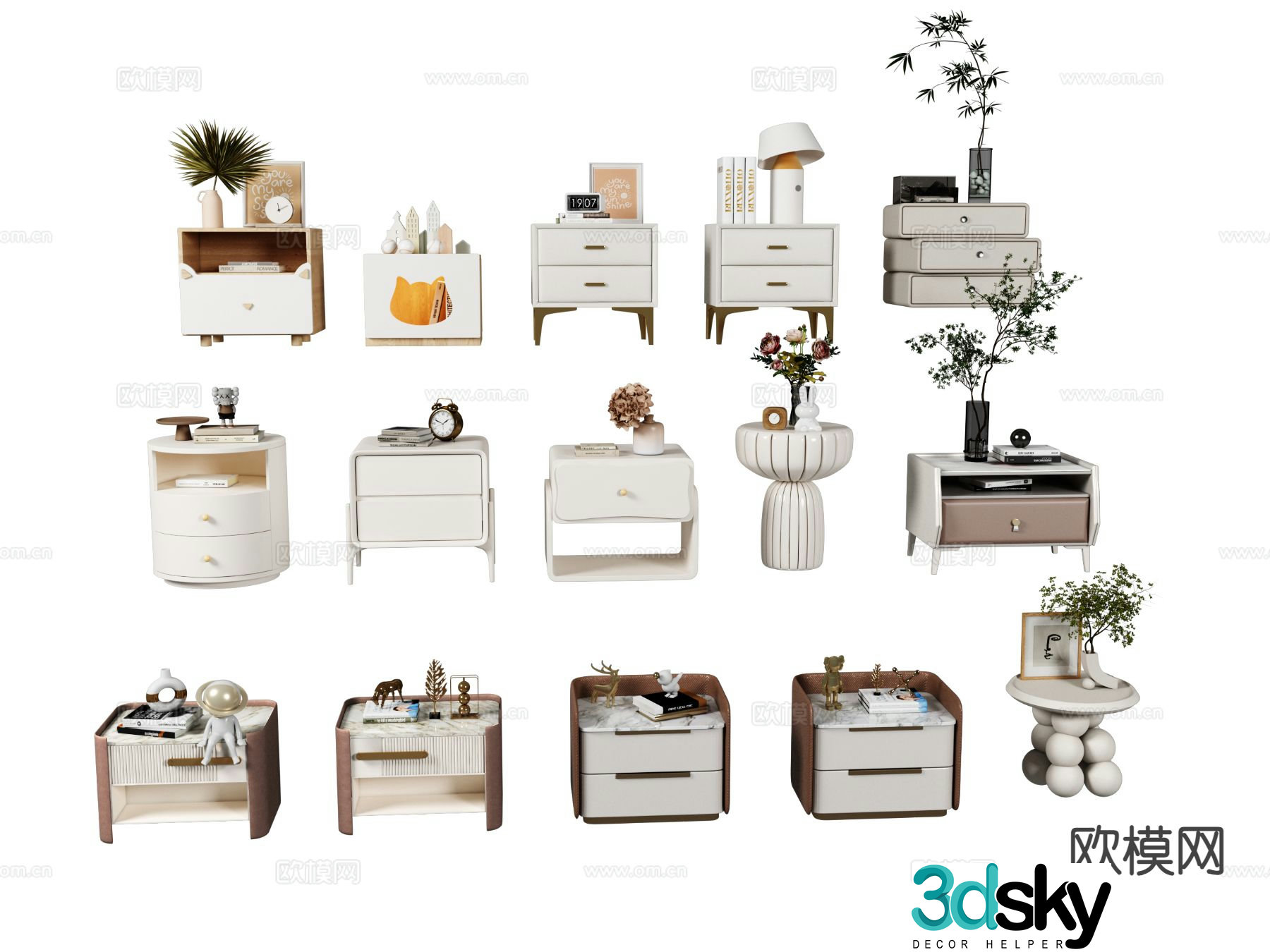 Modern bedside table 3d model
