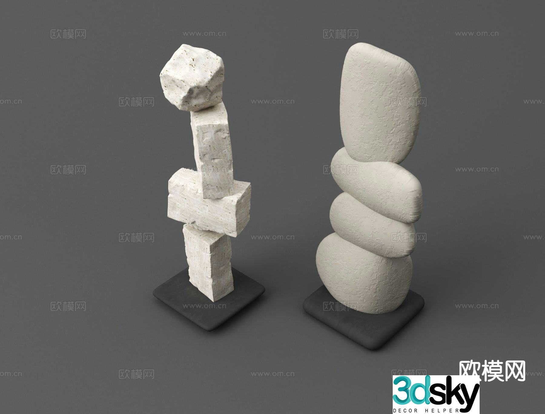 Plaster sculpture art ornament 3d model
