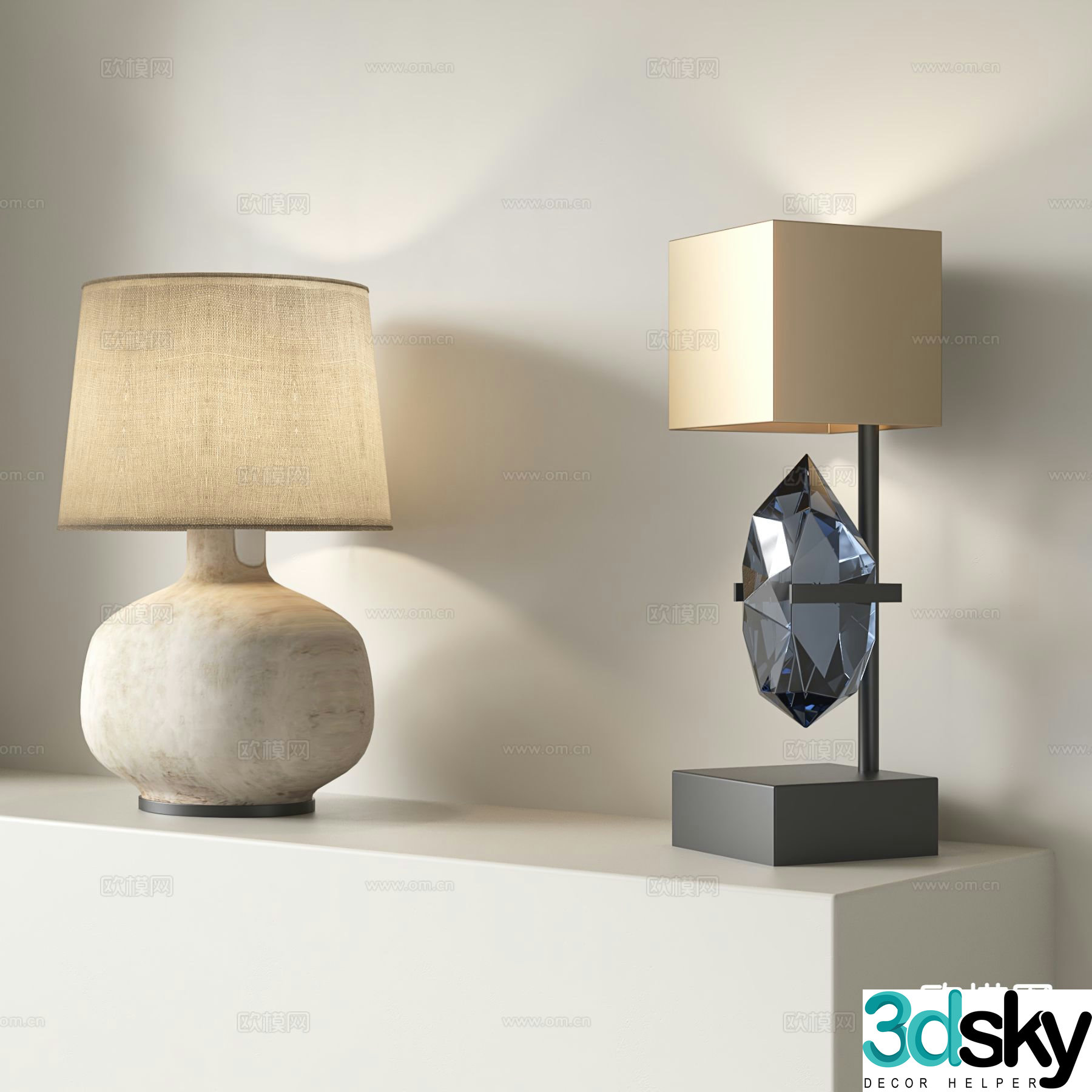 Medieval style desk lamp retro desk lamp 3d model