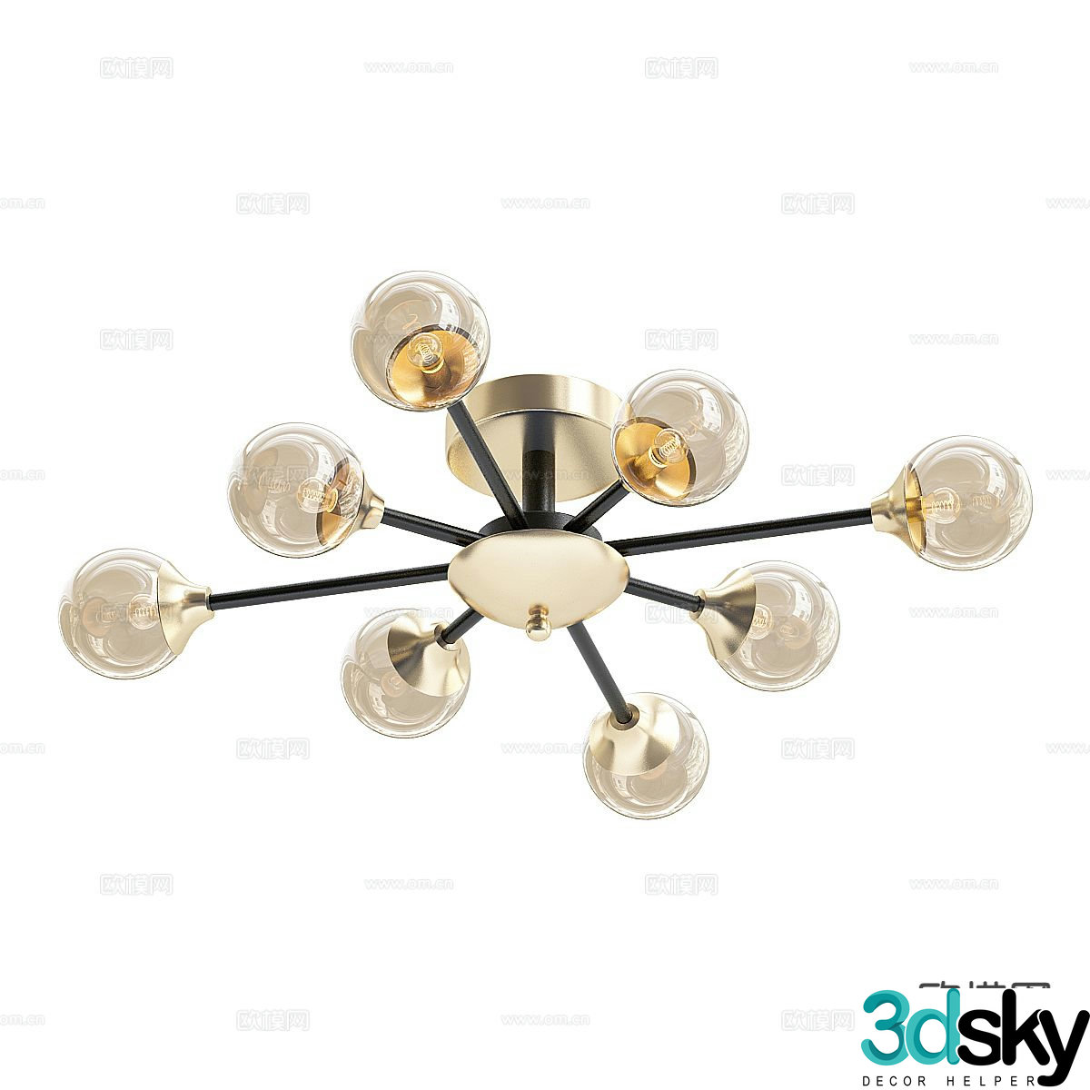Light luxury chandelier hall chandelier 3d model