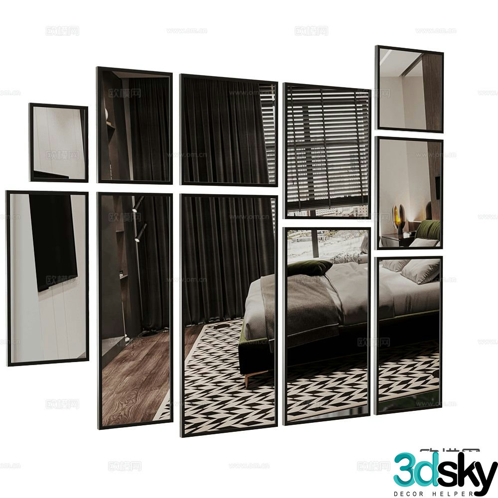 SANTECH mirror decorative mirror 3d model